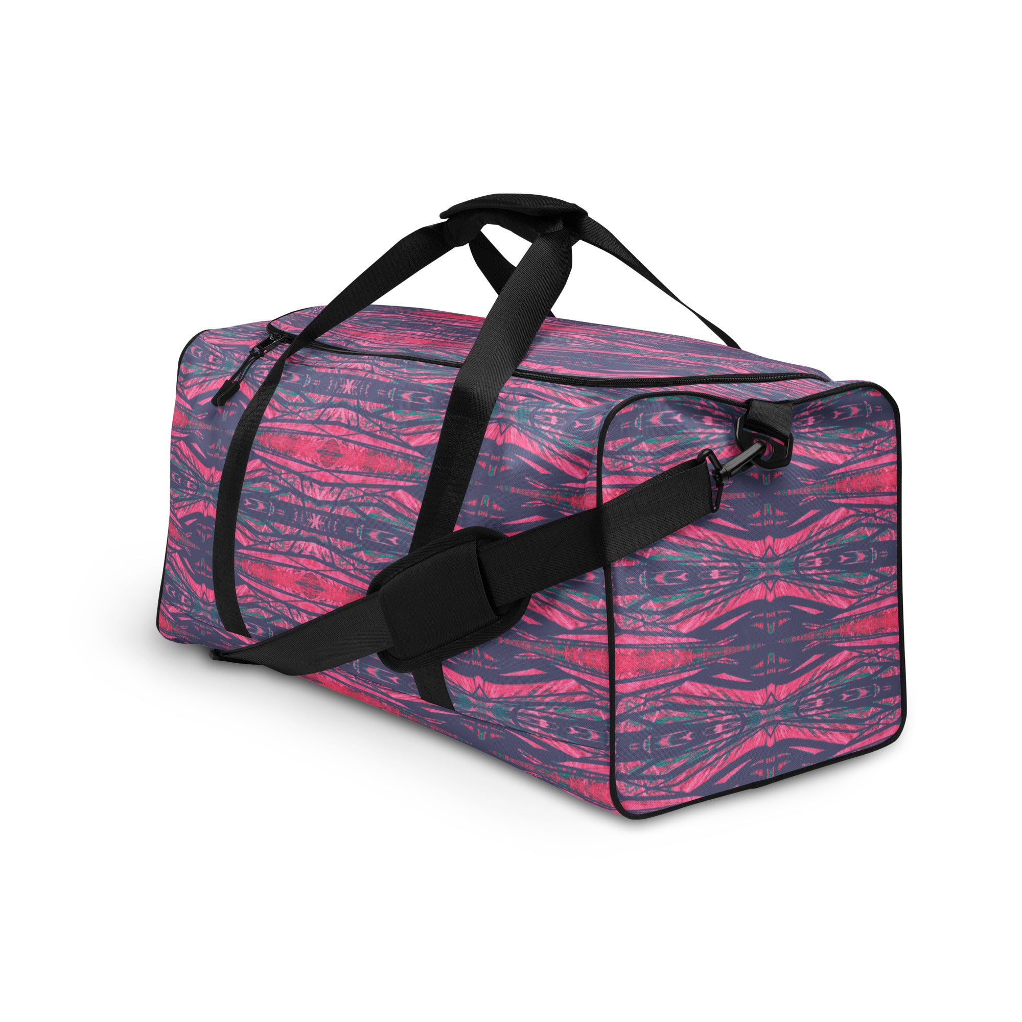 Shadows Gray On Pink Duffle bag Triboca Arts