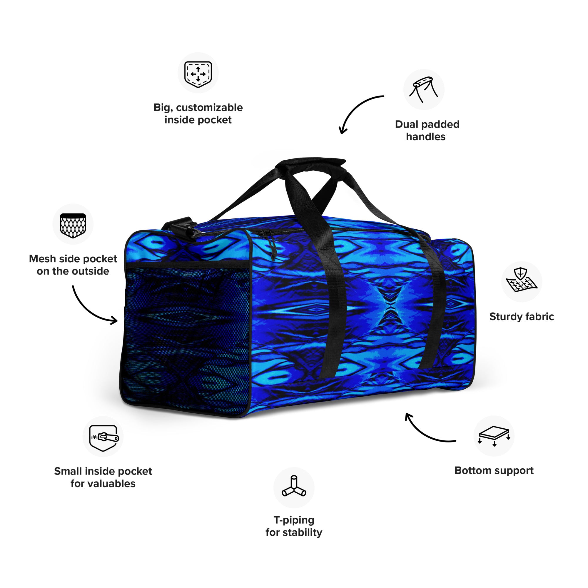 Cobalt Comfort Duffle Bag Triboca Arts   