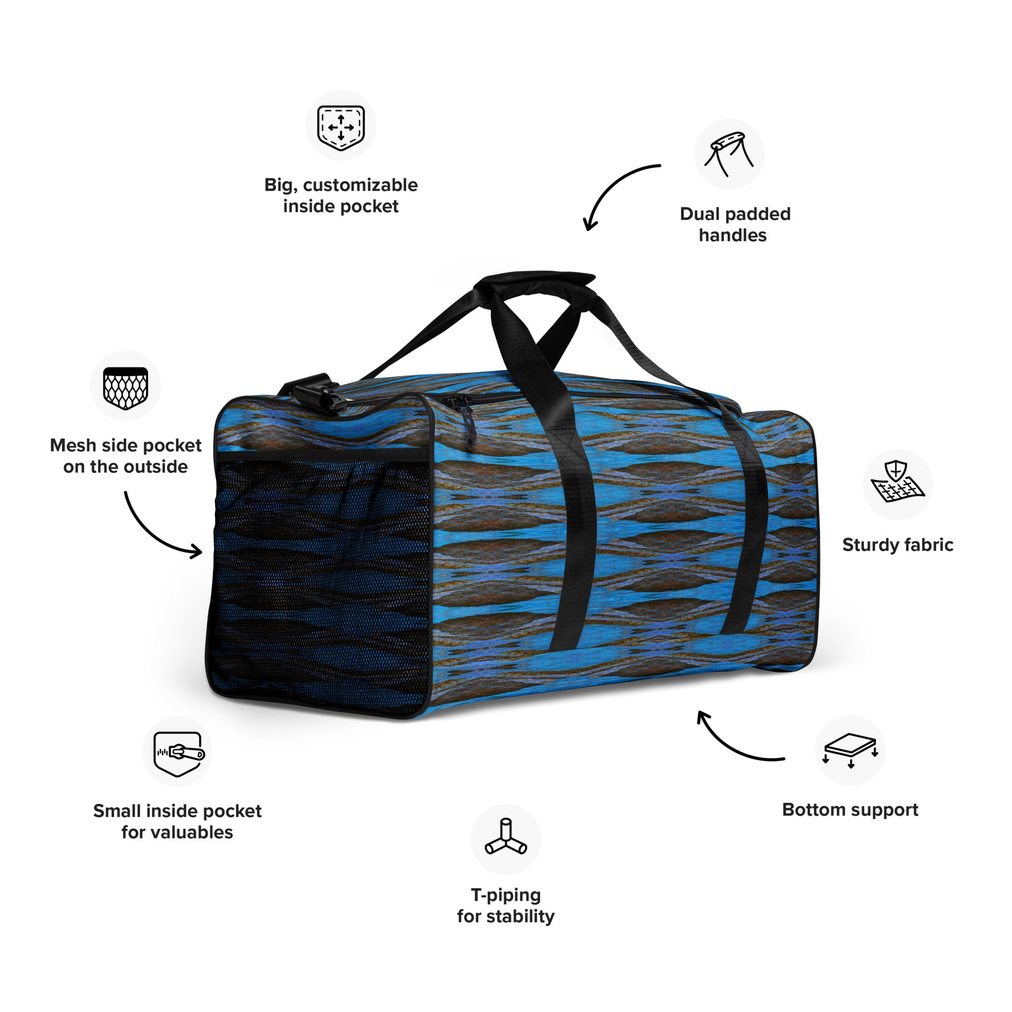 Monterey Azul Duffle Bag Triboca Arts