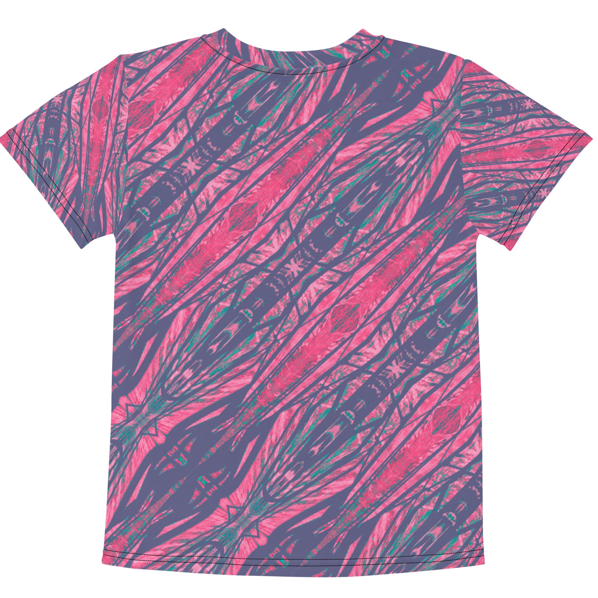 Shadows Gray On Pink Girls Crew Neck T-Shirt Triboca Arts