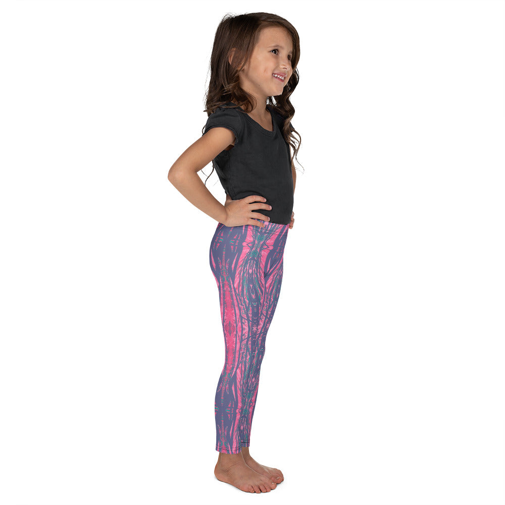Shadows Gray On Pink Girls Leggings Triboca Arts
