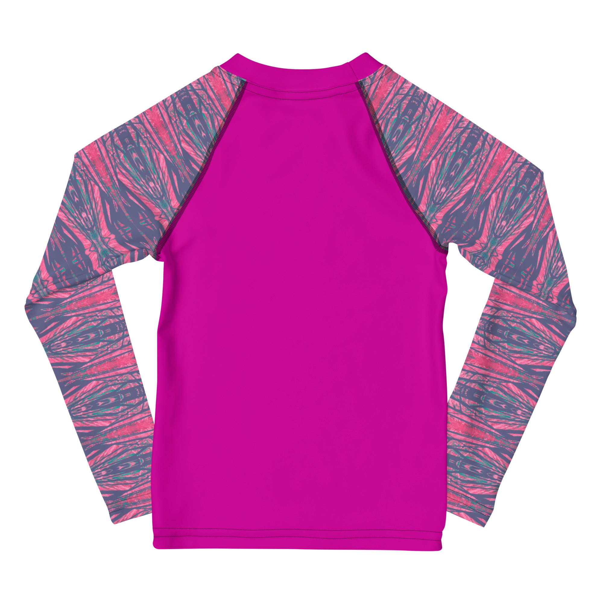 Shadows Gray On Pink Girls Long-Sleeve Rash Guard Triboca Arts