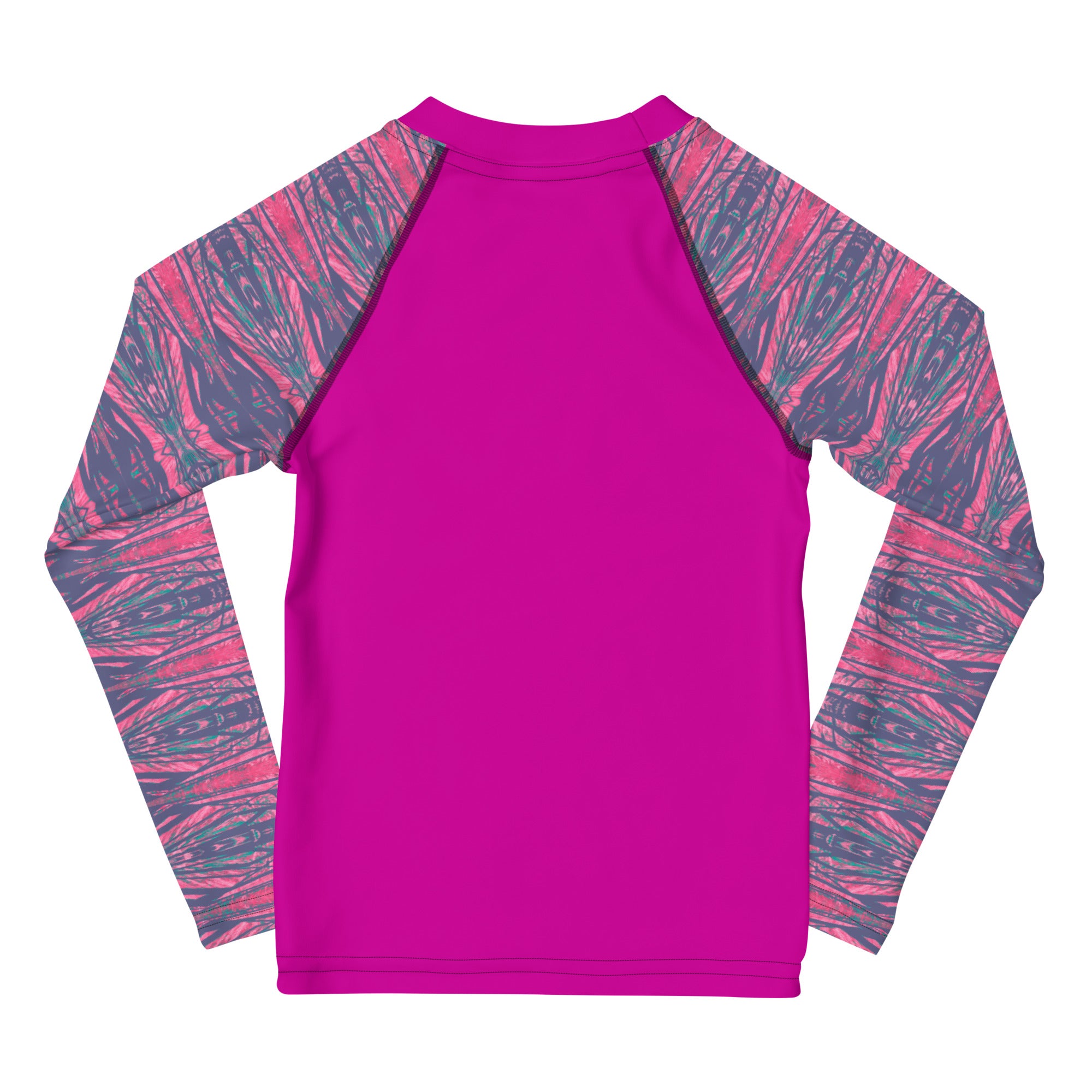 Shadows Gray On Pink Girls Long-Sleeve Rash Guard Triboca Arts   