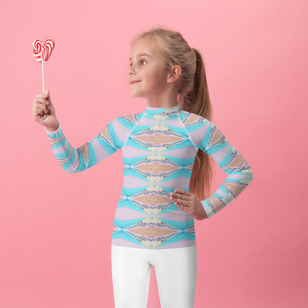 Point Aqua Girls Long-Sleeve Rash Guard Triboca Arts 2T