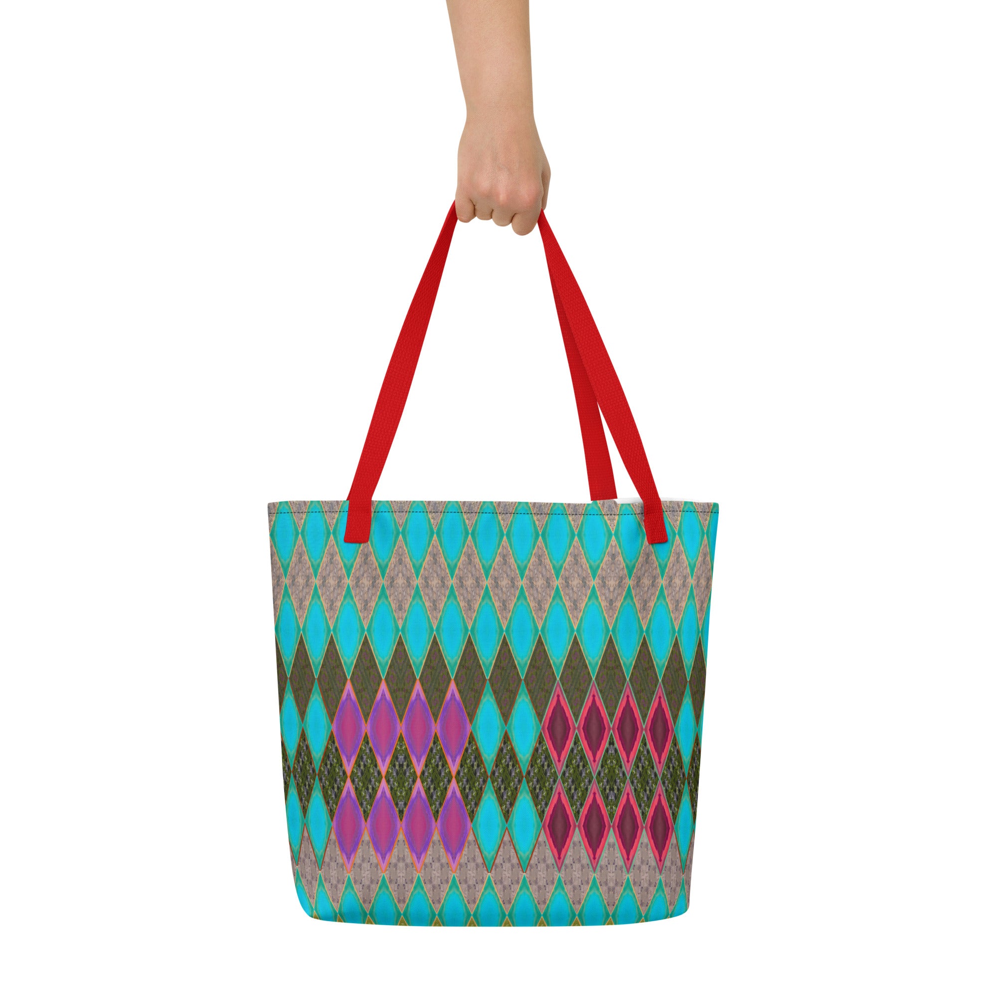 Desert Diamonds Large Tote Bag With Pocket Triboca Arts