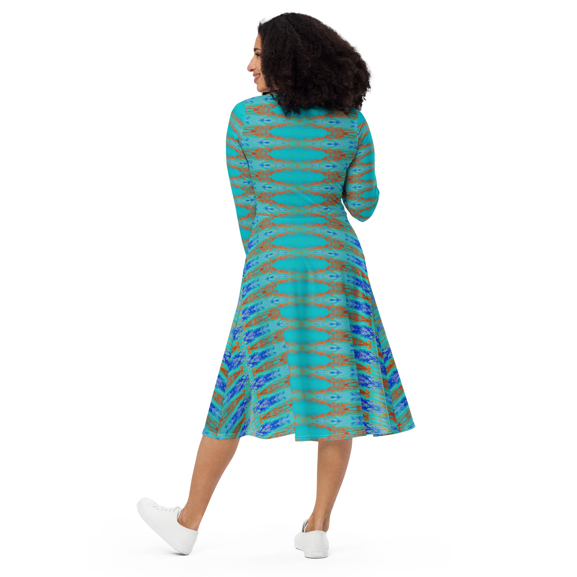 Micro Shorebreak Long-Sleeve Midi Dress Triboca Arts