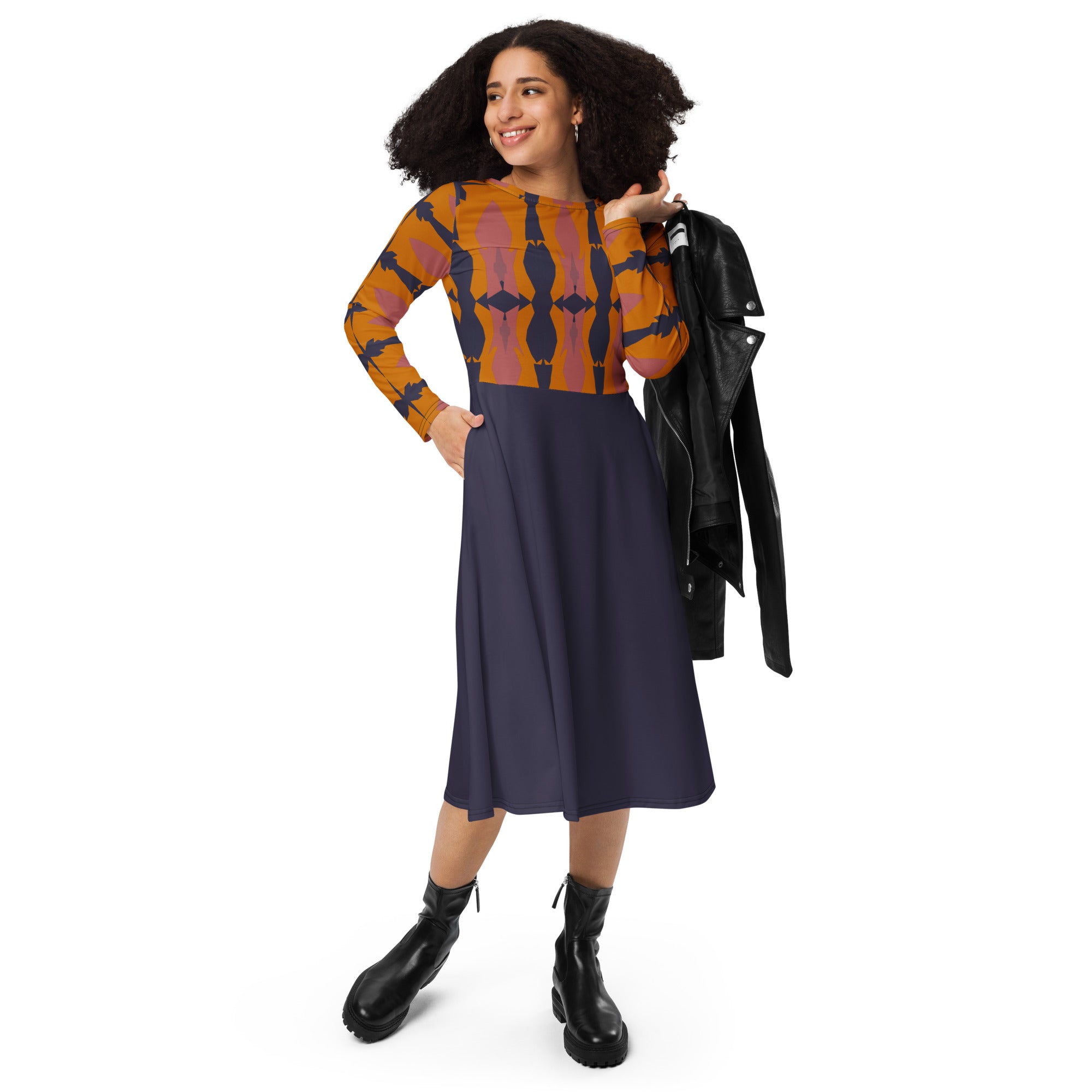 Gulf Shore Long-Sleeve Midi Dress Triboca Arts