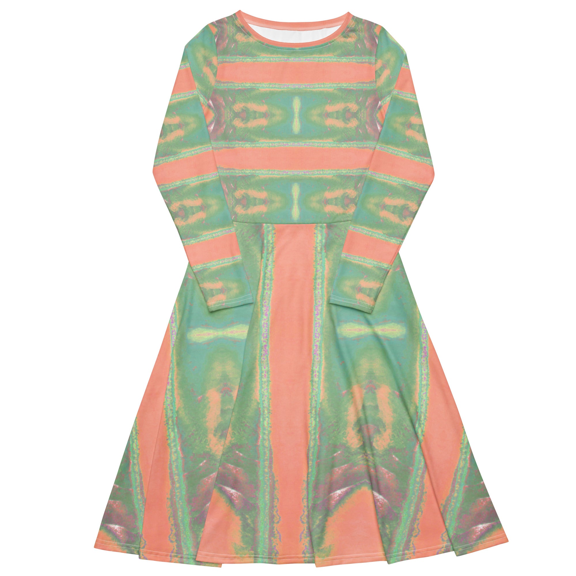 Bay Jetties Long-Sleeve Midi Dress Triboca Arts
