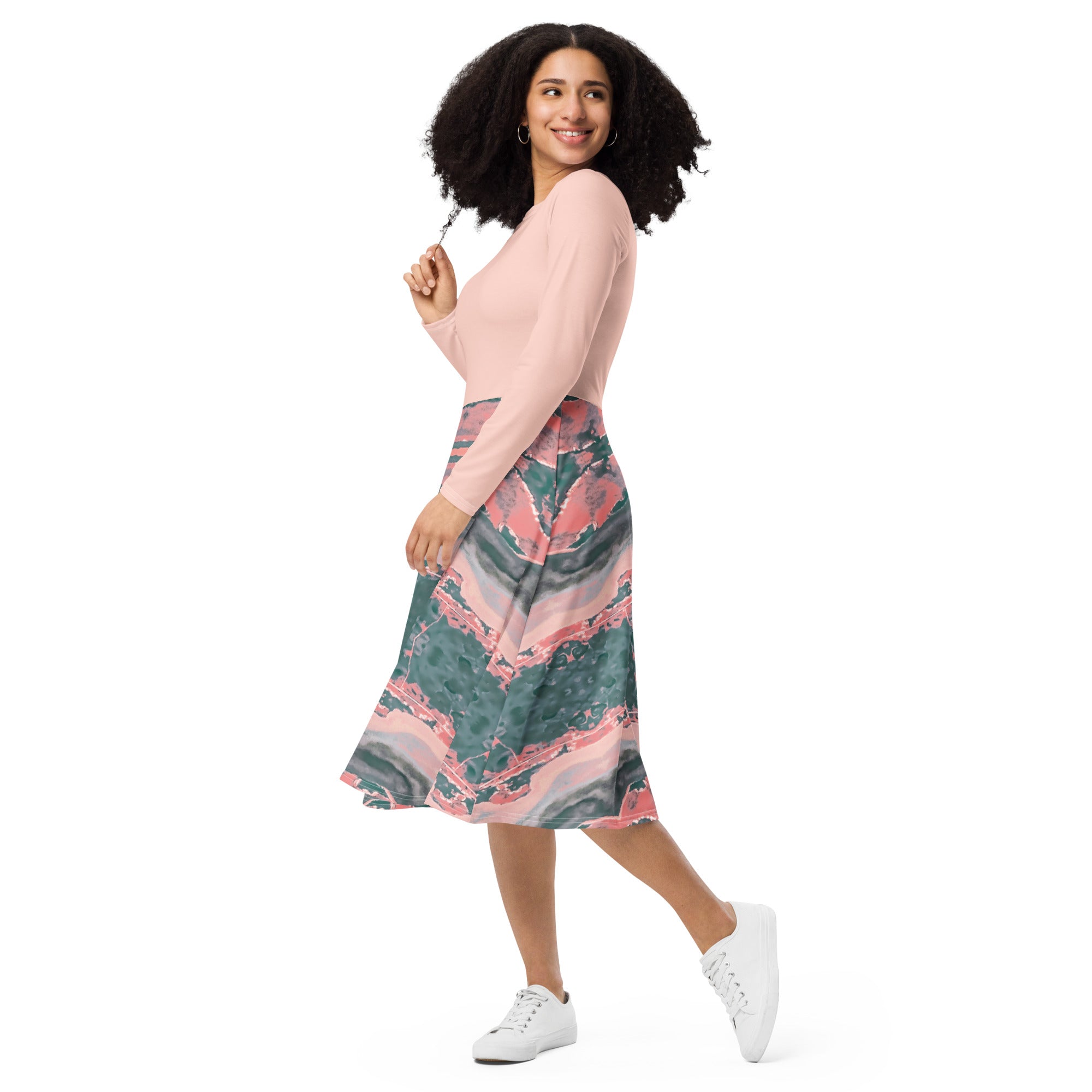 Gulf Shore Long-Sleeve Midi Dress Triboca Arts