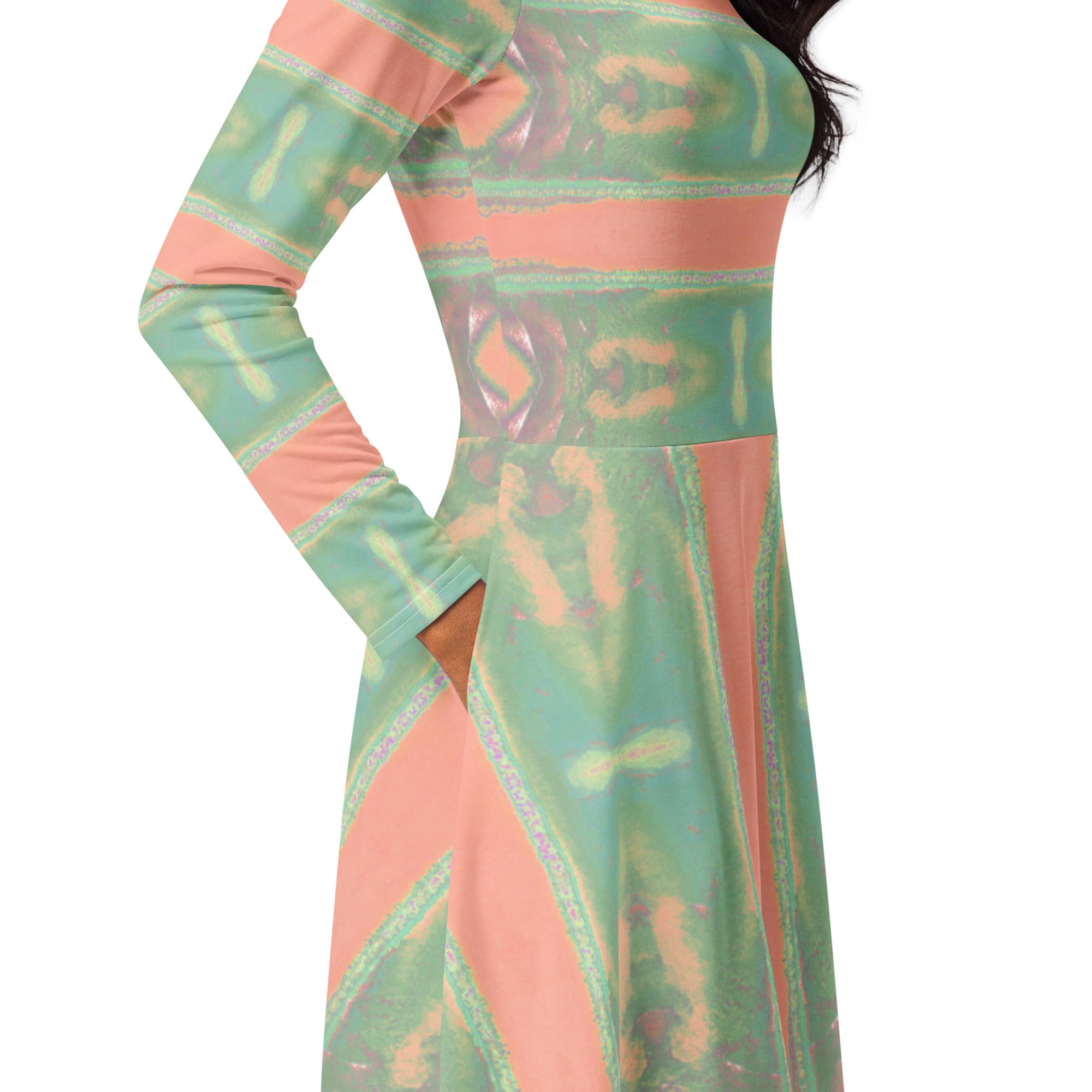 Bay Jetties Long-Sleeve Midi Dress Triboca Arts   