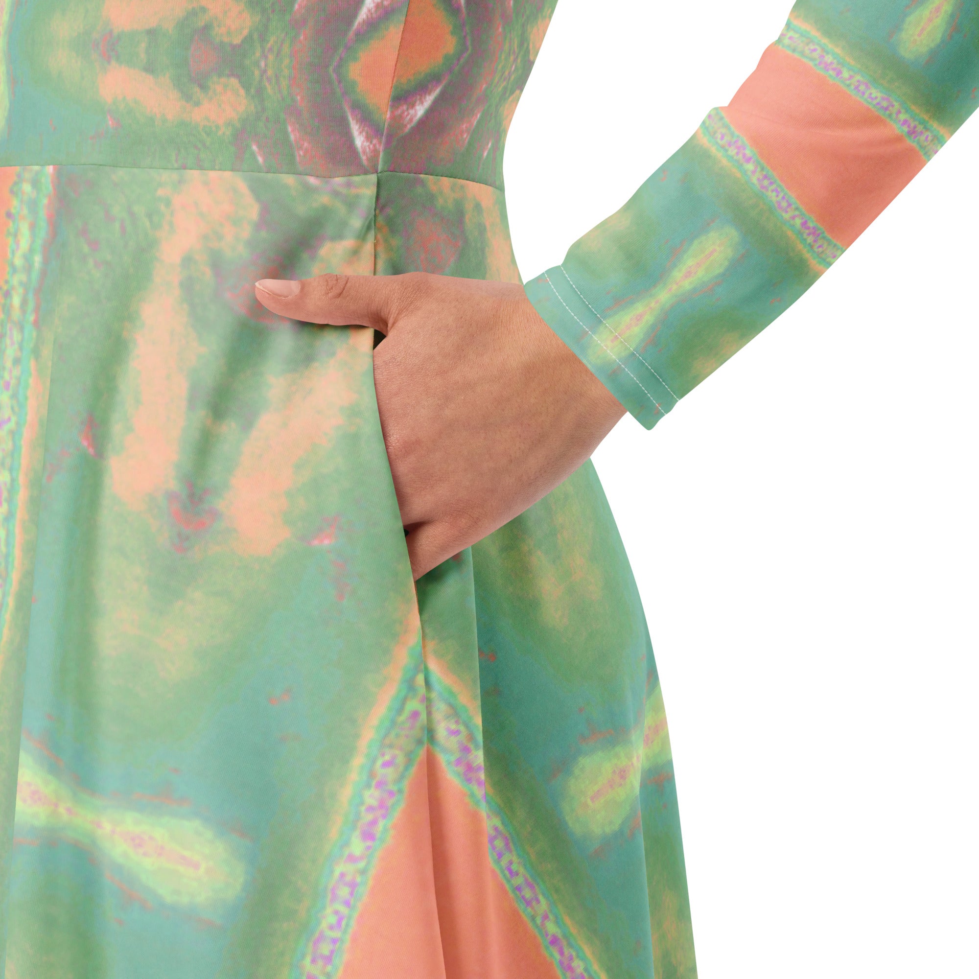 Bay Jetties Long-Sleeve Midi Dress Triboca Arts   