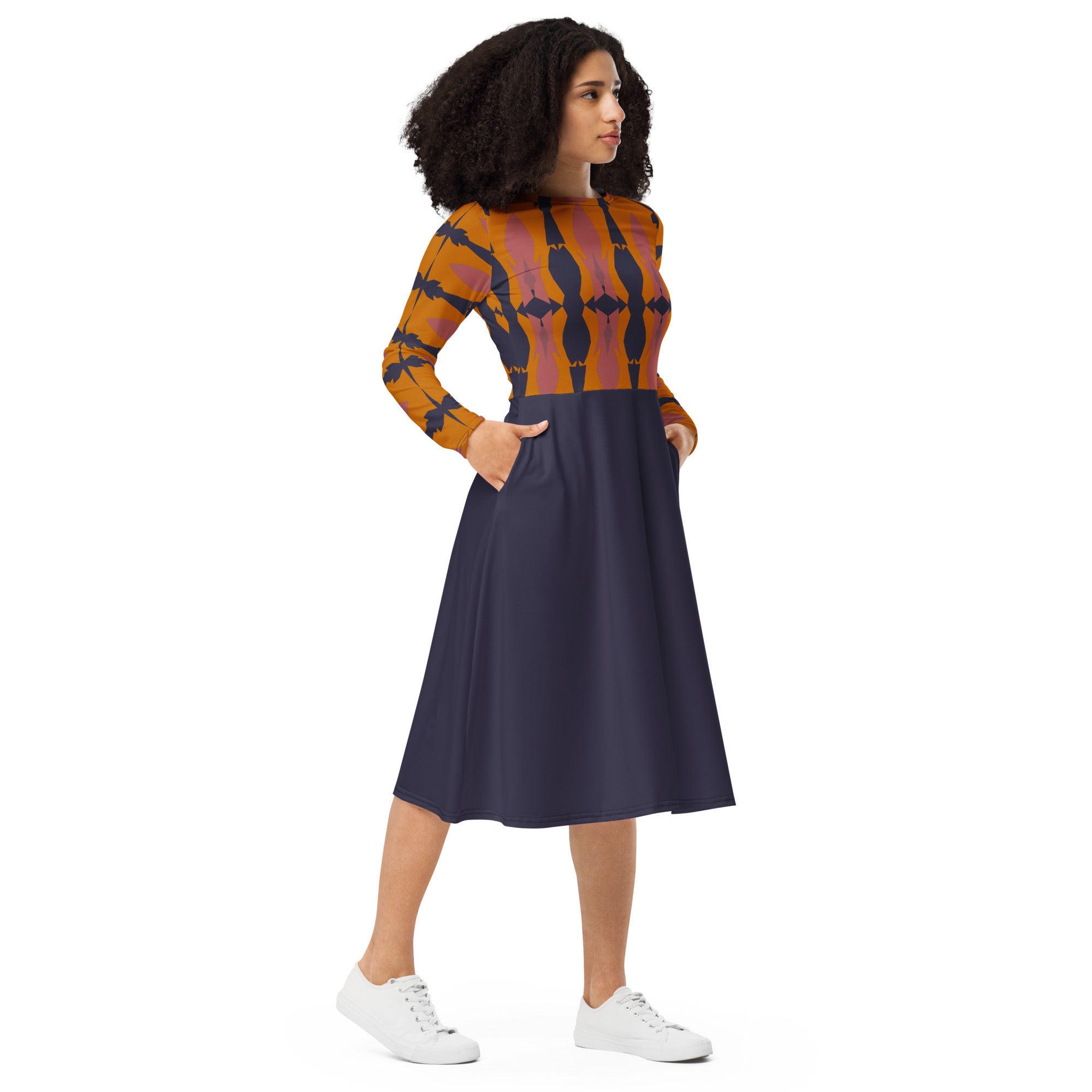 Gulf Shore Long-Sleeve Midi Dress Triboca Arts