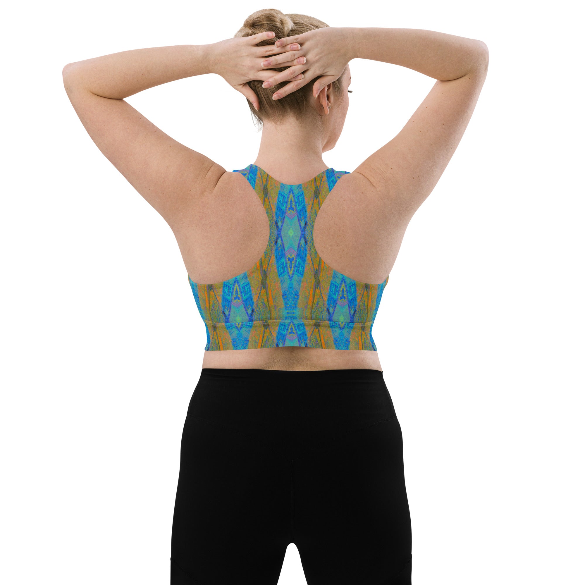 Texas Turquoise Longline Sports Bra Triboca Arts