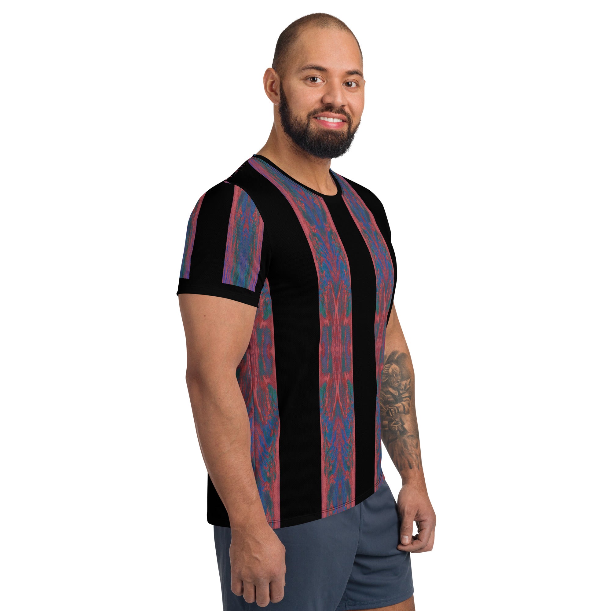 Salmon Reef Men's Athletic T-Shirt Triboca Arts