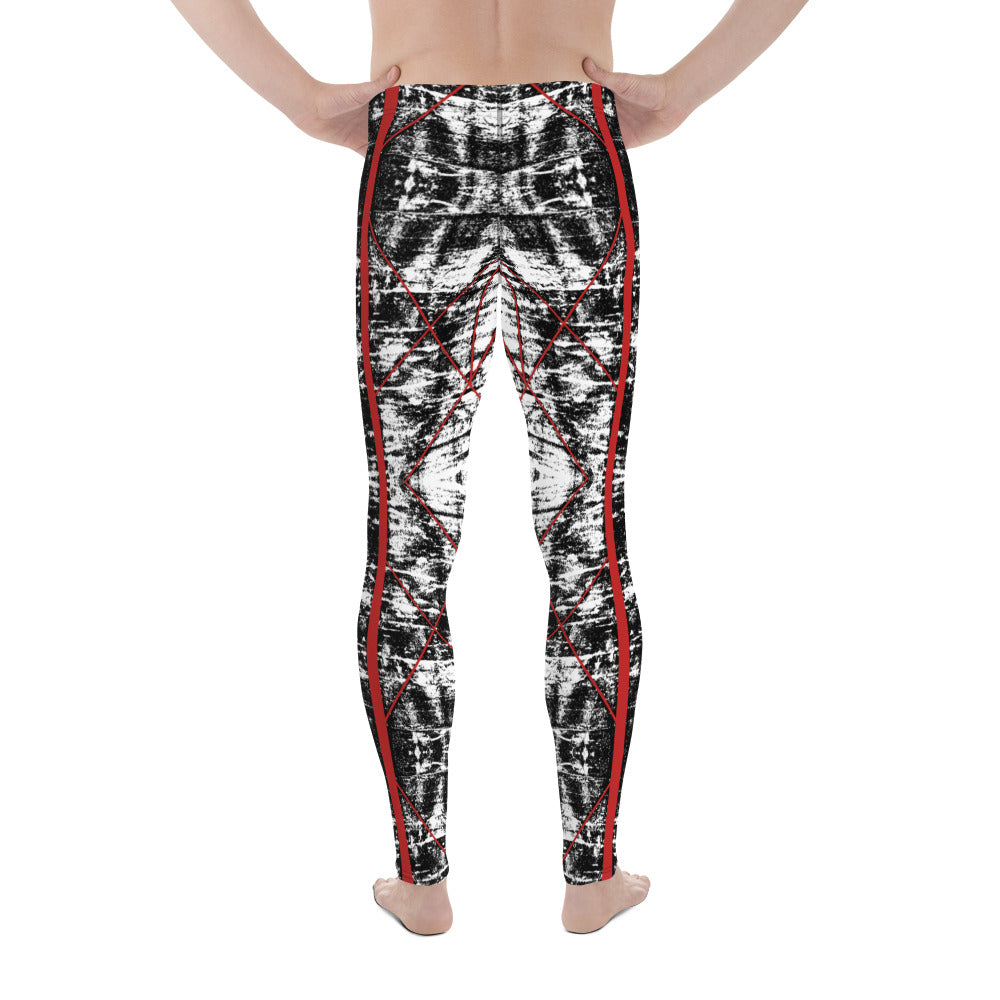 Shadows Black & Red Men's Leggings Triboca Arts