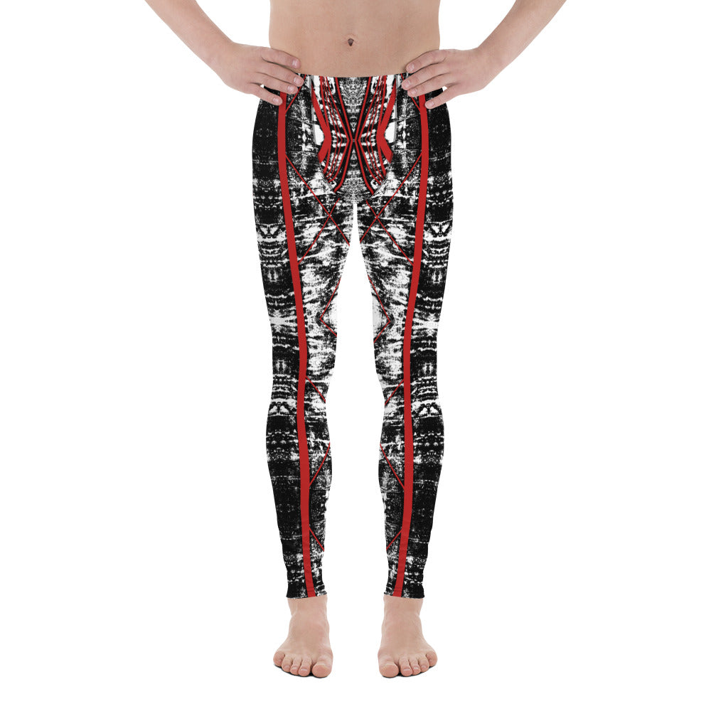 Shadows Black & Red Men's Leggings Triboca Arts XS
