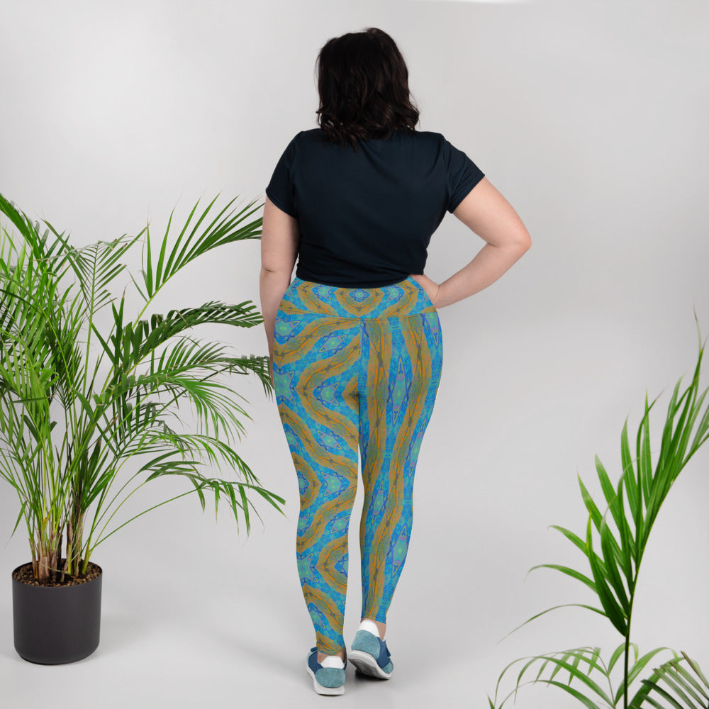 Texas Turquoise Plus Size Leggings Triboca Arts