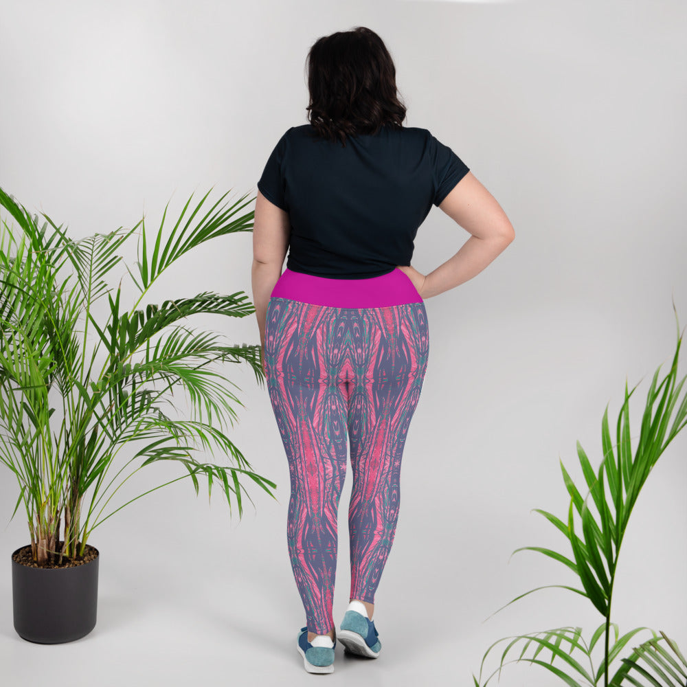 Shadows Gray On Pink Plus Size Leggings Triboca Arts
