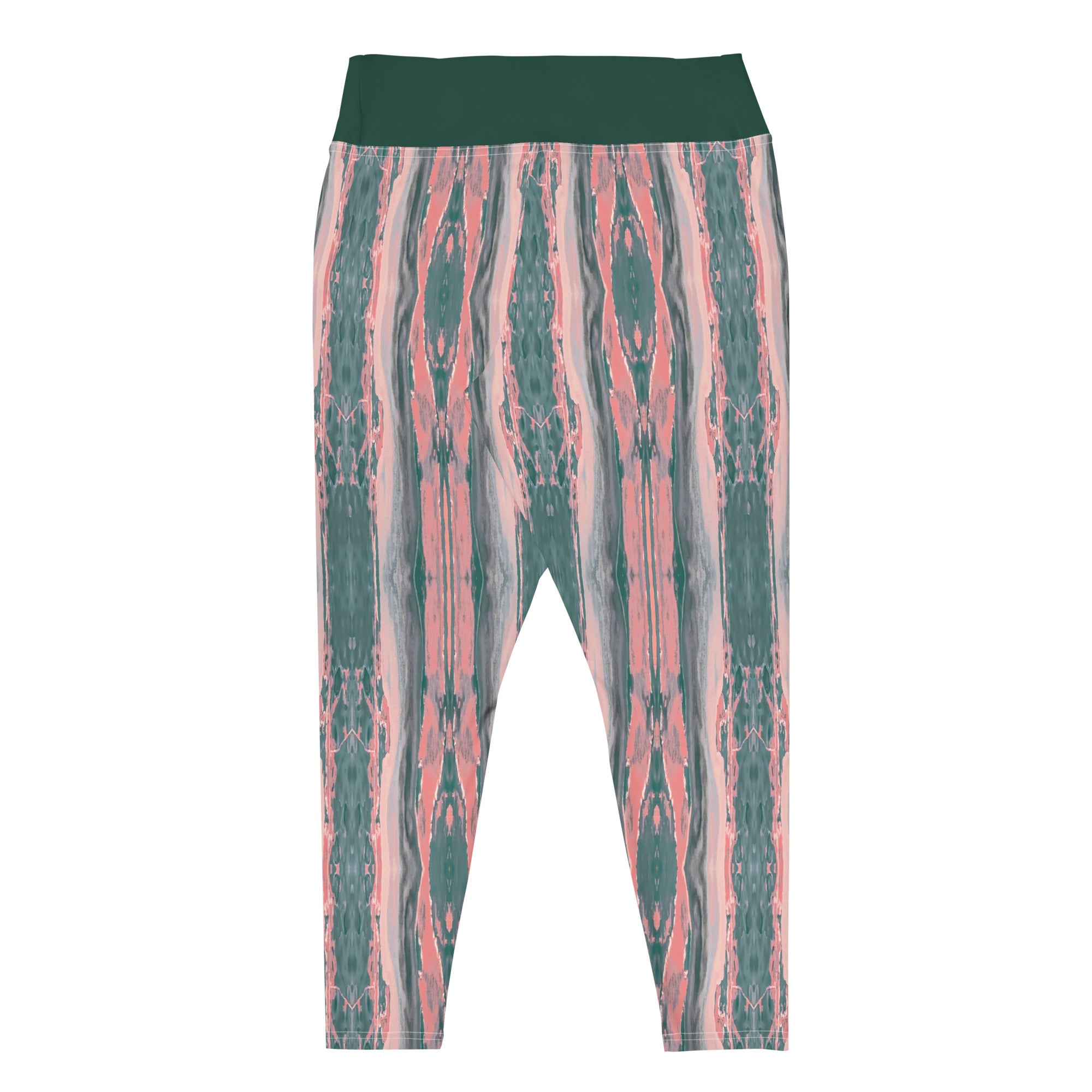 Gulf Shore Solid Color With Printed Waistband Plus Size Leggings Triboca Arts
