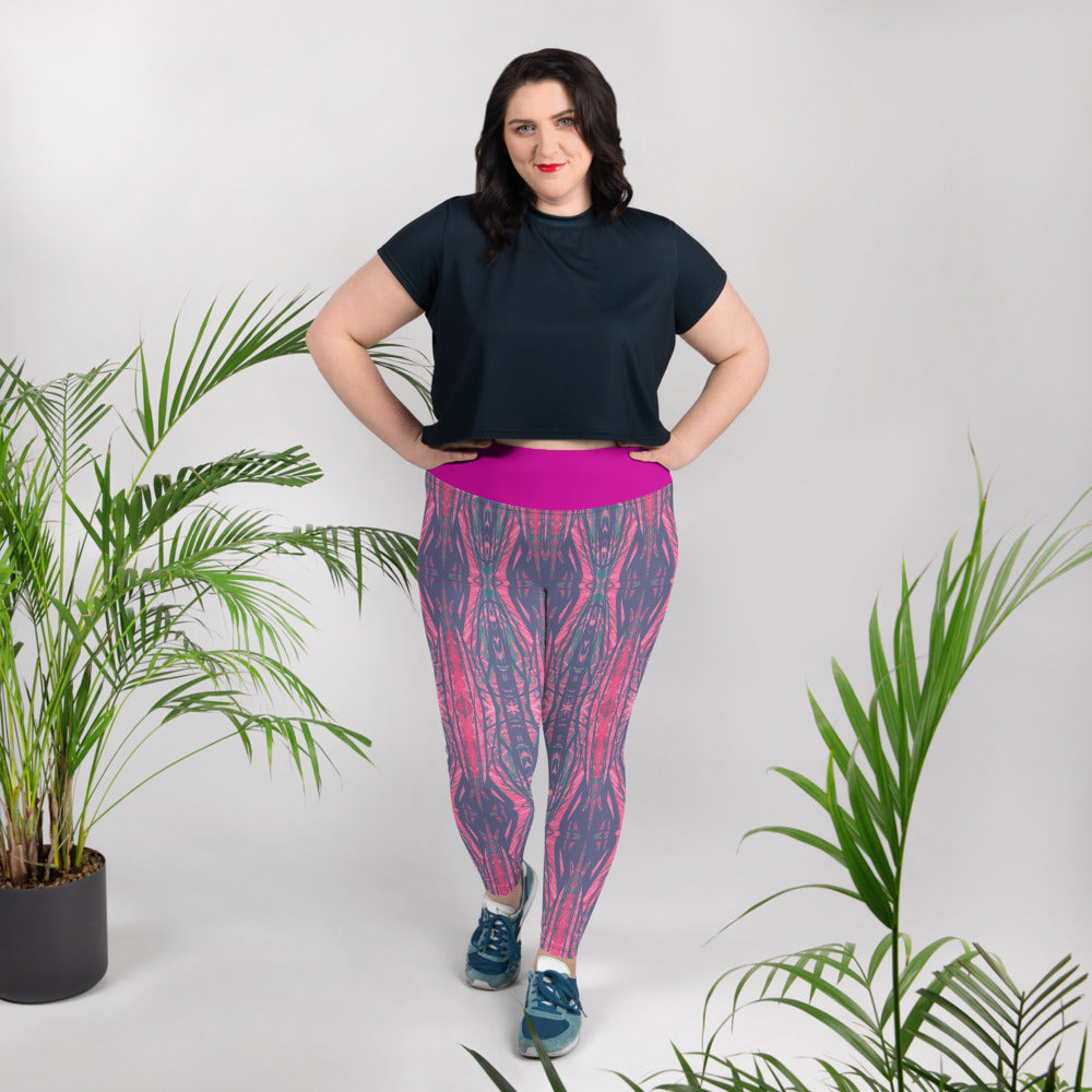 Shadows Gray On Pink Plus Size Leggings Triboca Arts