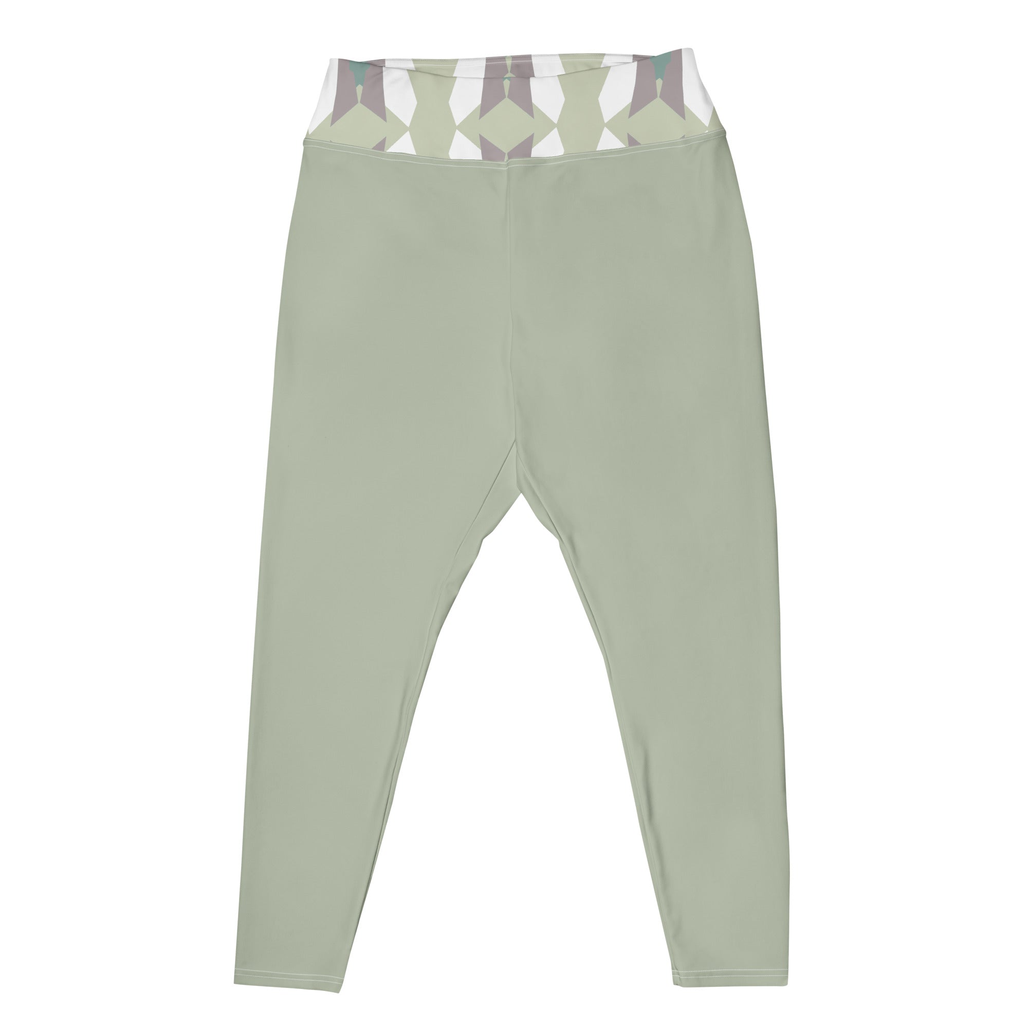 Gulf Shore Solid Color With Printed Waistband Plus Size Leggings Triboca Arts