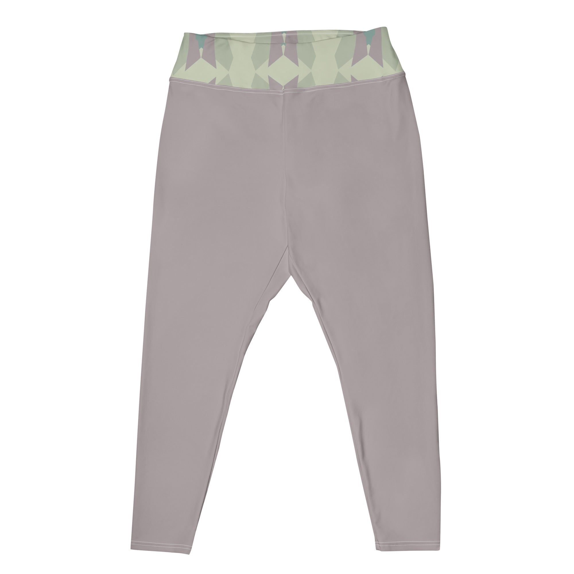Gulf Shore Solid Color With Printed Waistband Plus Size Leggings Triboca Arts