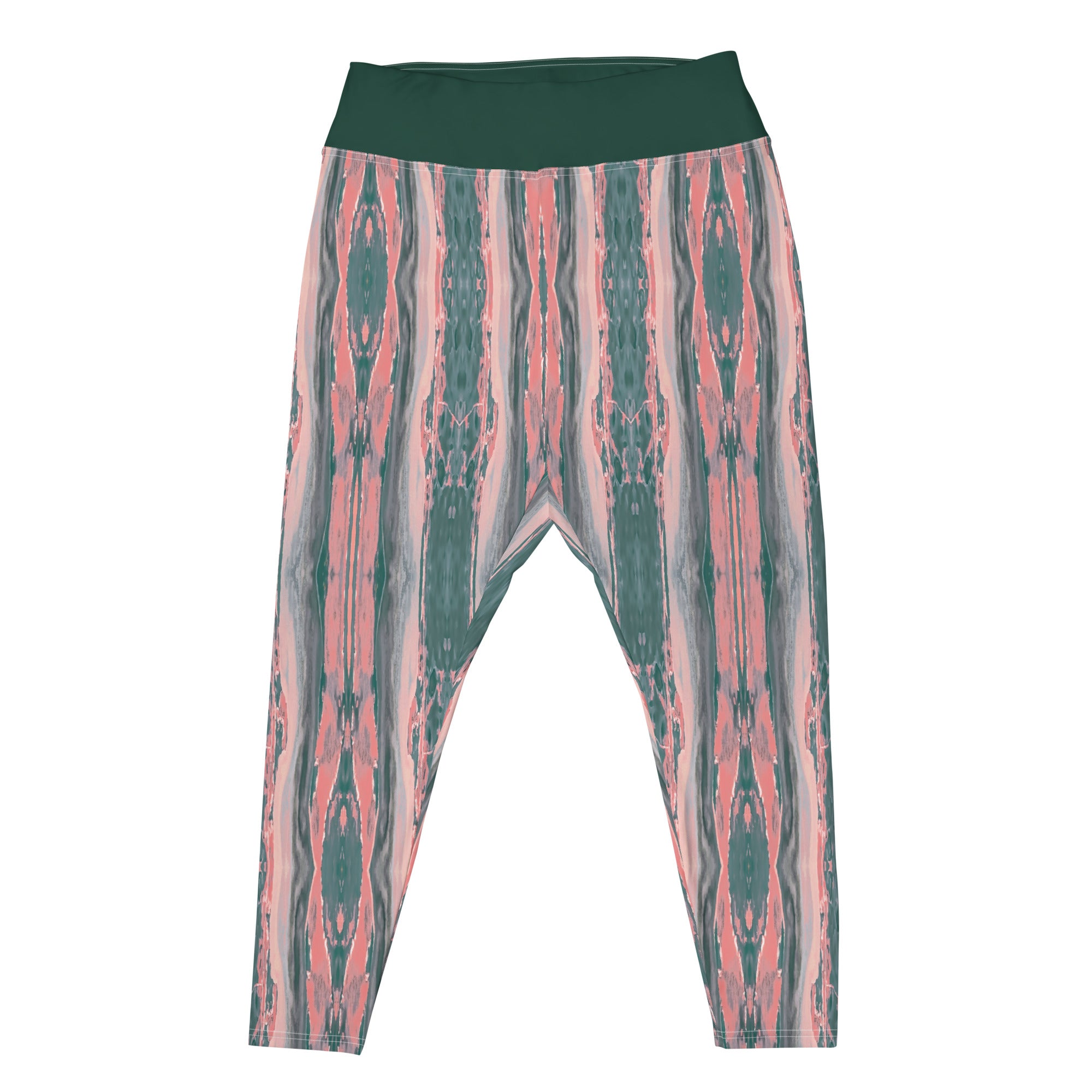 Gulf Shore Solid Color With Printed Waistband Plus Size Leggings Triboca Arts