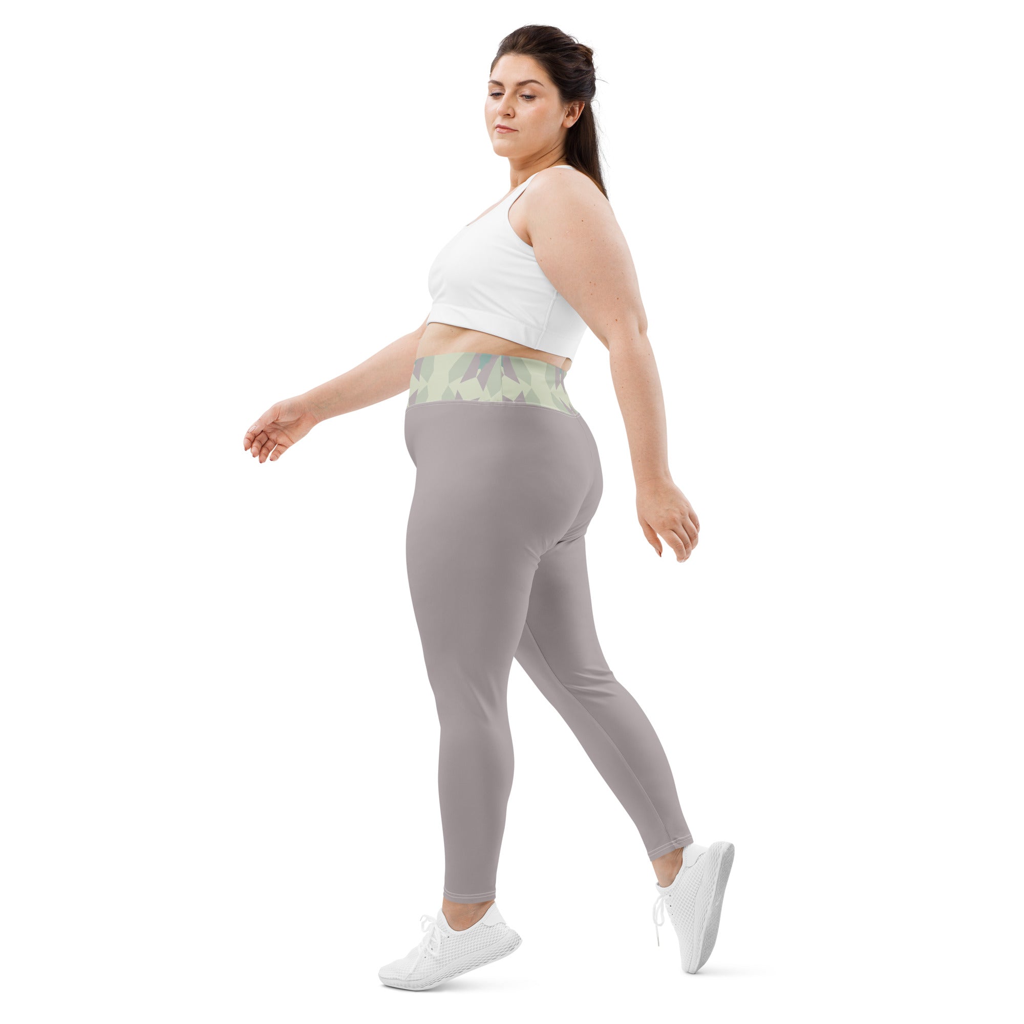 Gulf Shore Solid Color With Printed Waistband Plus Size Leggings Triboca Arts