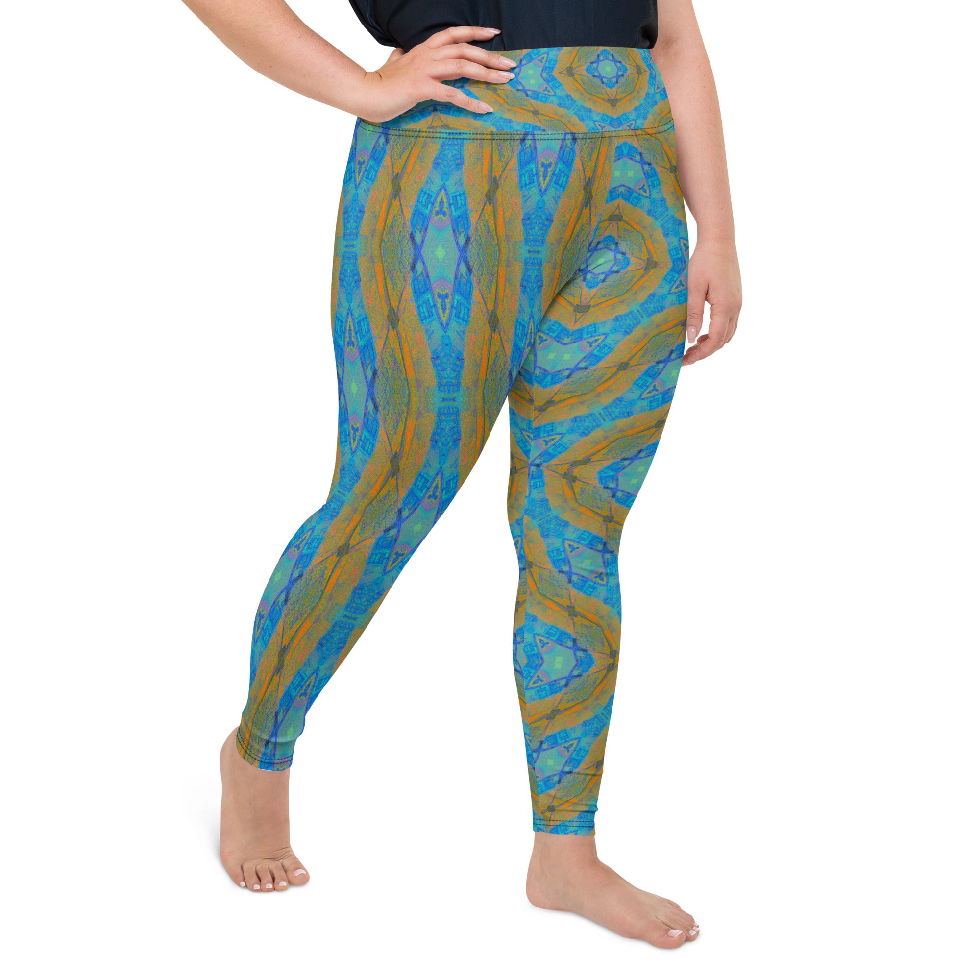 Texas Turquoise Plus Size Leggings Triboca Arts