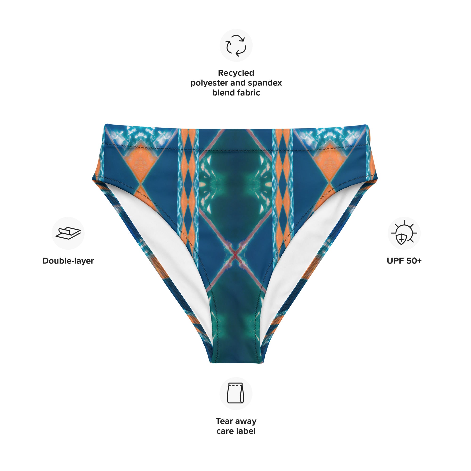 Bay Jetties Eco-Friendly High-Waisted Bikini Bottom Triboca Arts   