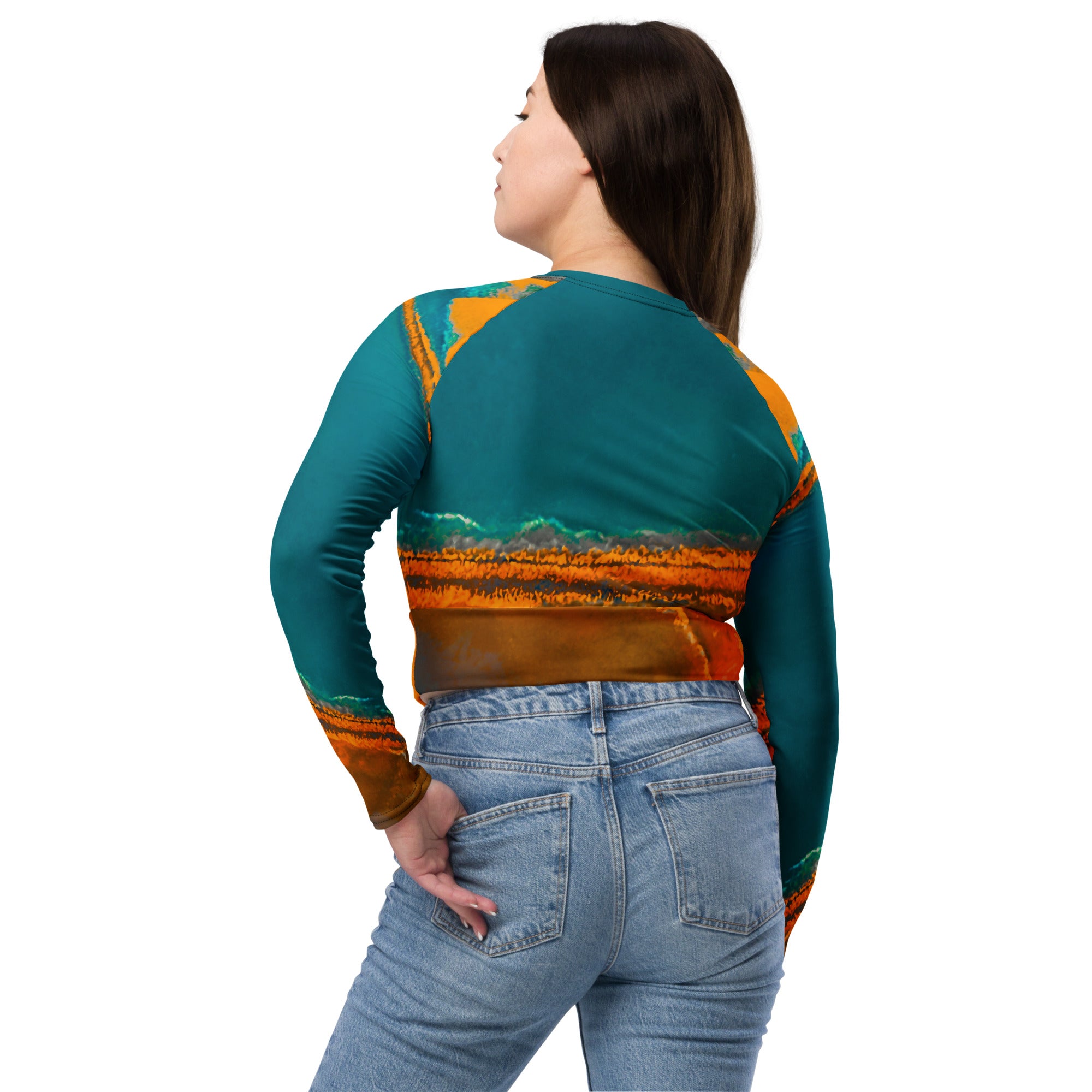 Bay Jetties Eco-Friendly Long-Sleeve Crop Top Triboca Arts