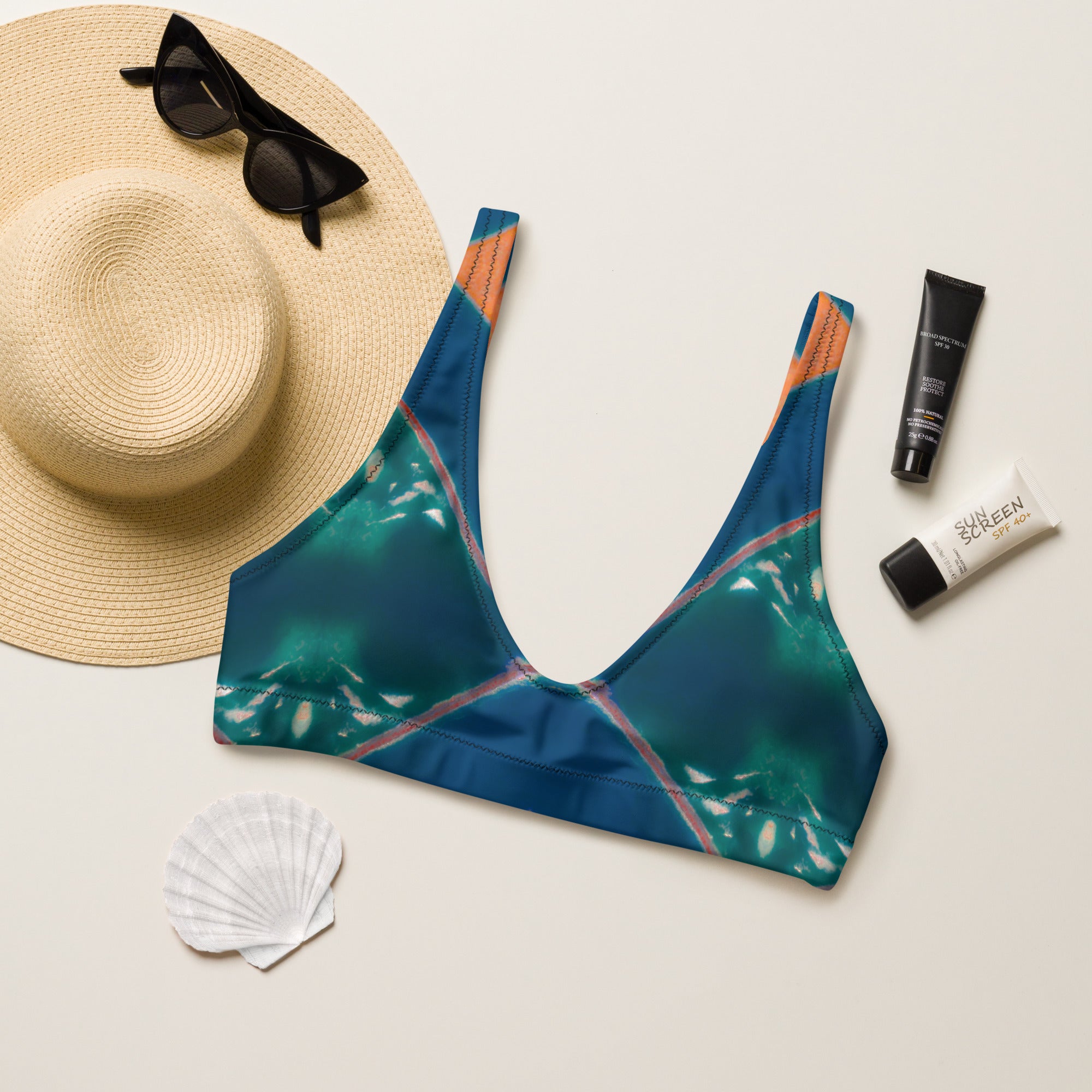 Bay Jetties Eco-Friendly Padded Bikini Top Triboca Arts