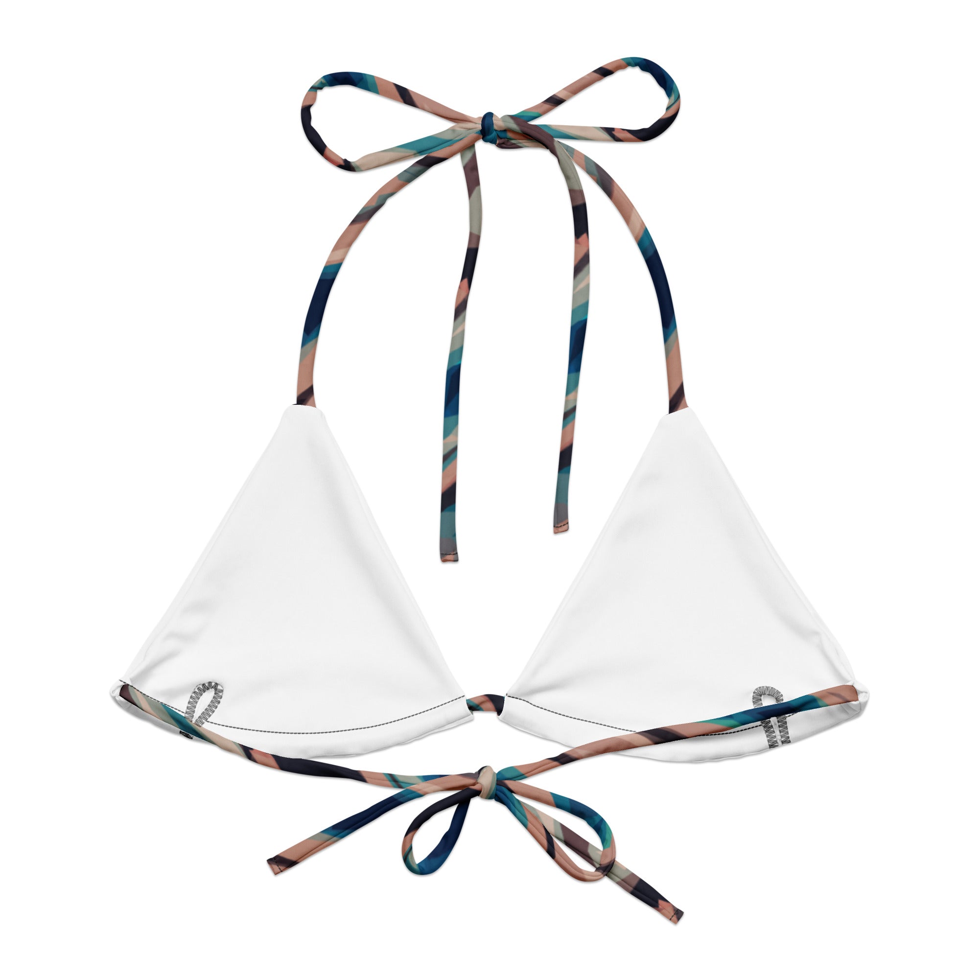 Bay Jetties Eco-Friendly Padded String Bikini Top Triboca Arts   