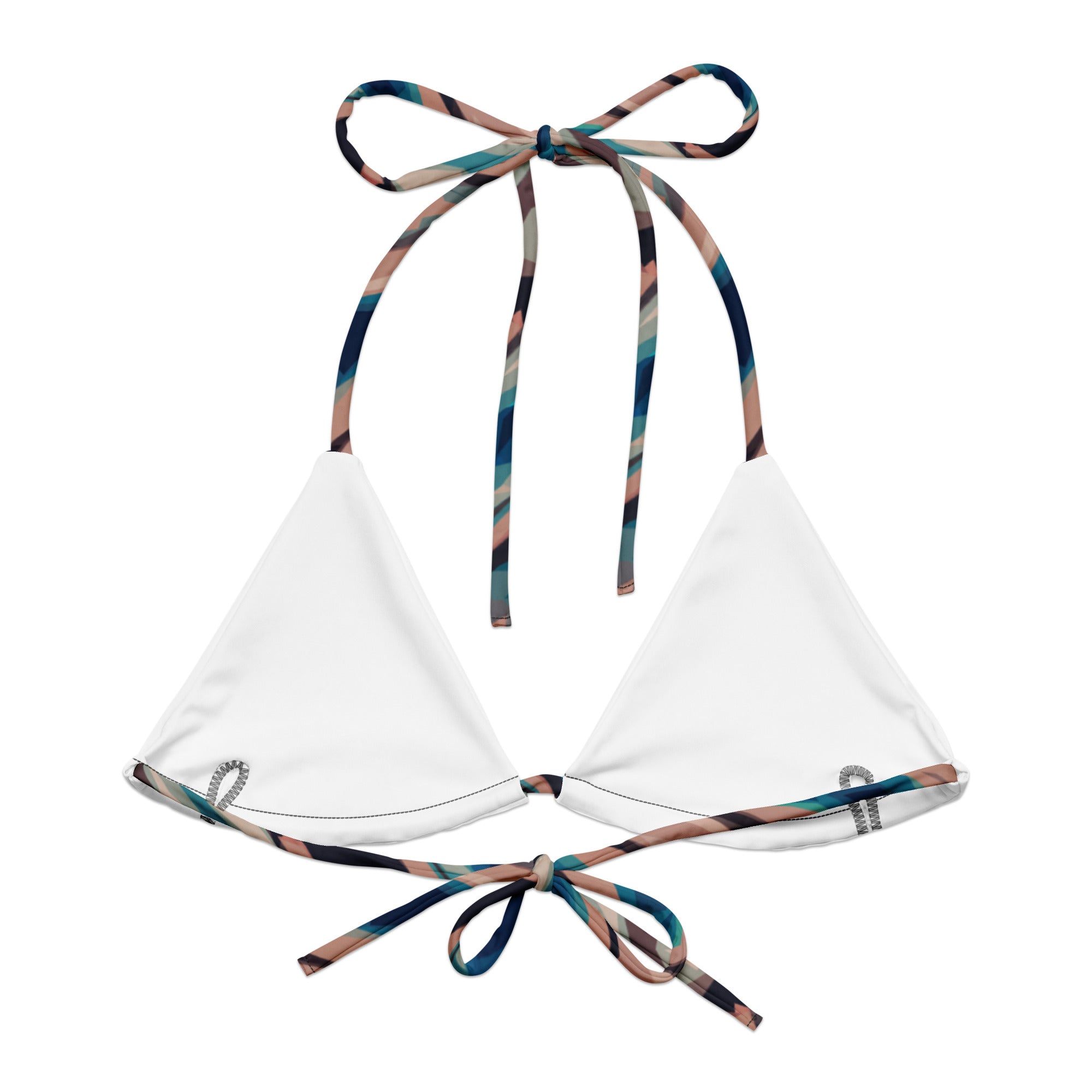 Bay Jetties Eco-Friendly Padded String Bikini Top Triboca Arts