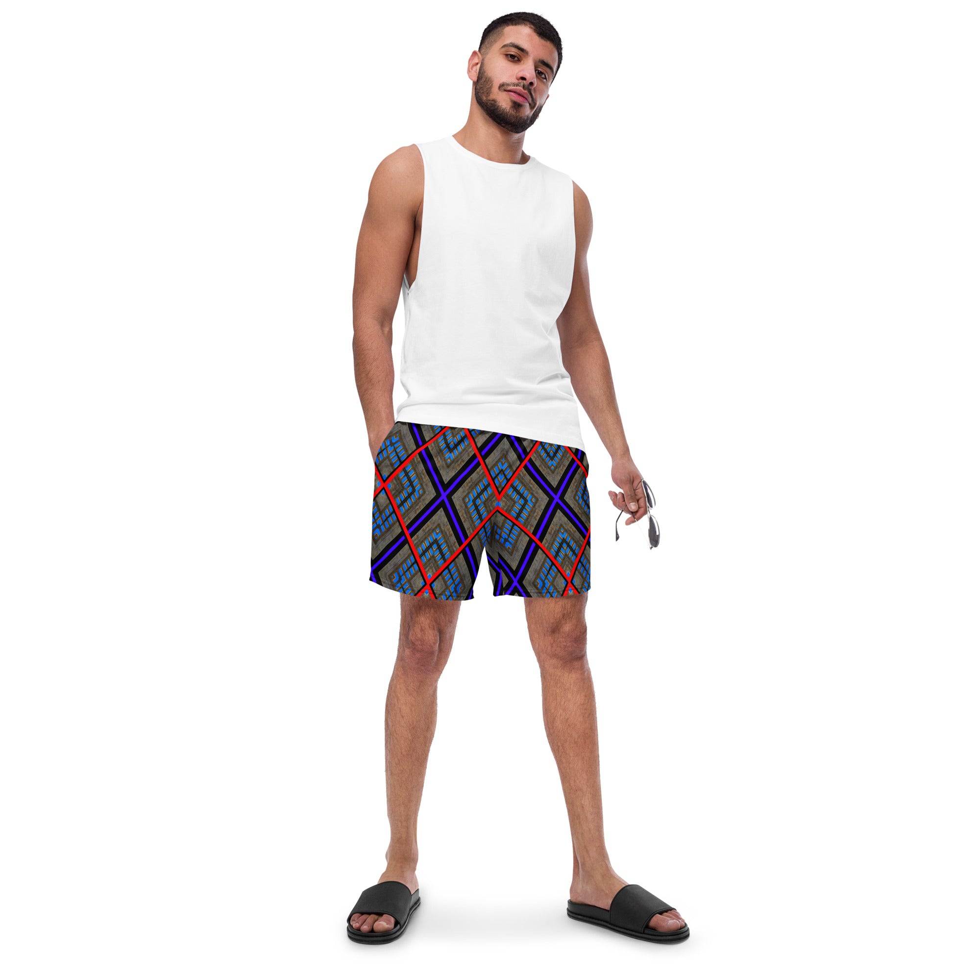 Skylights Men's Eco-Friendly Swim Trunks Triboca Arts