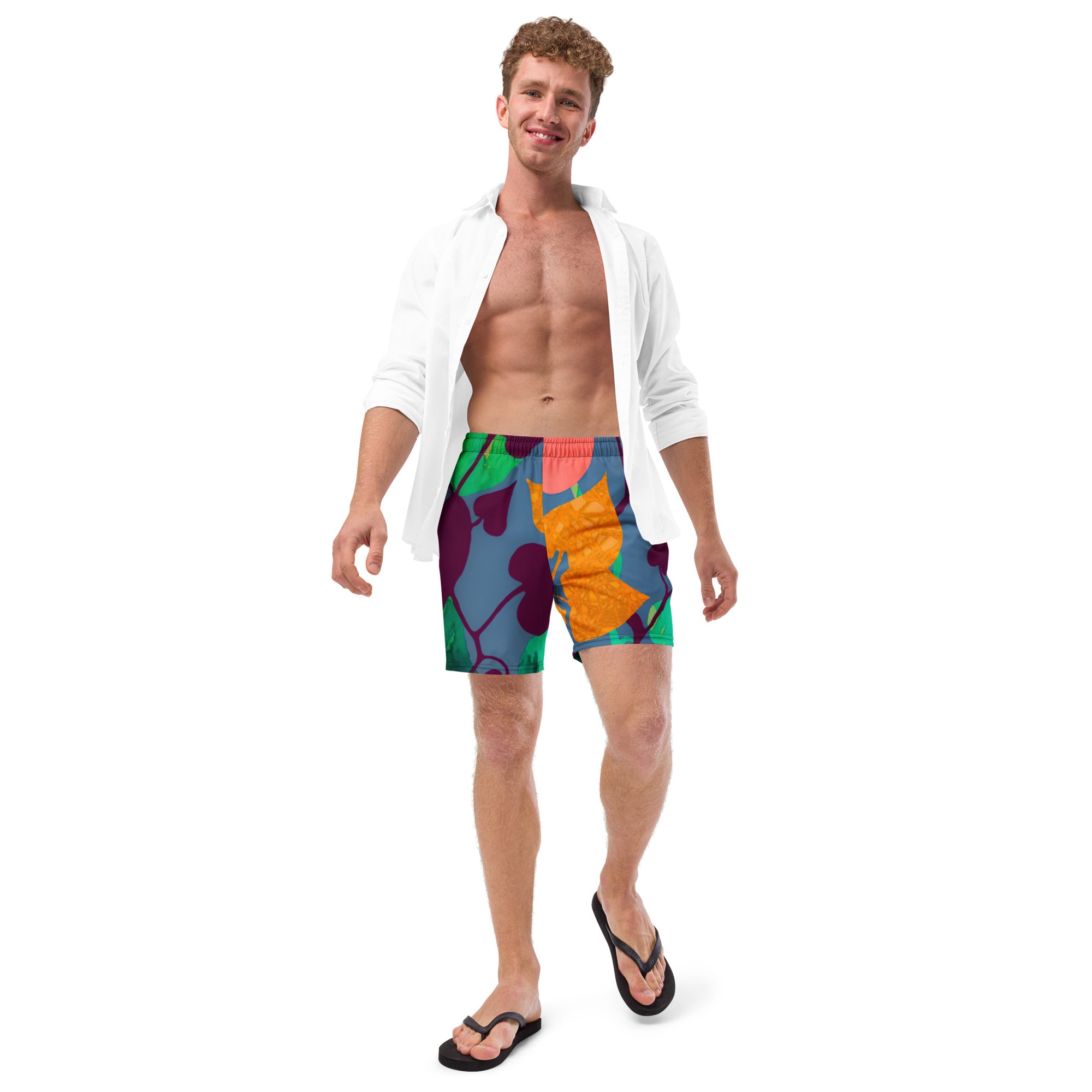 Vines Men's Swim Trunks Triboca Arts