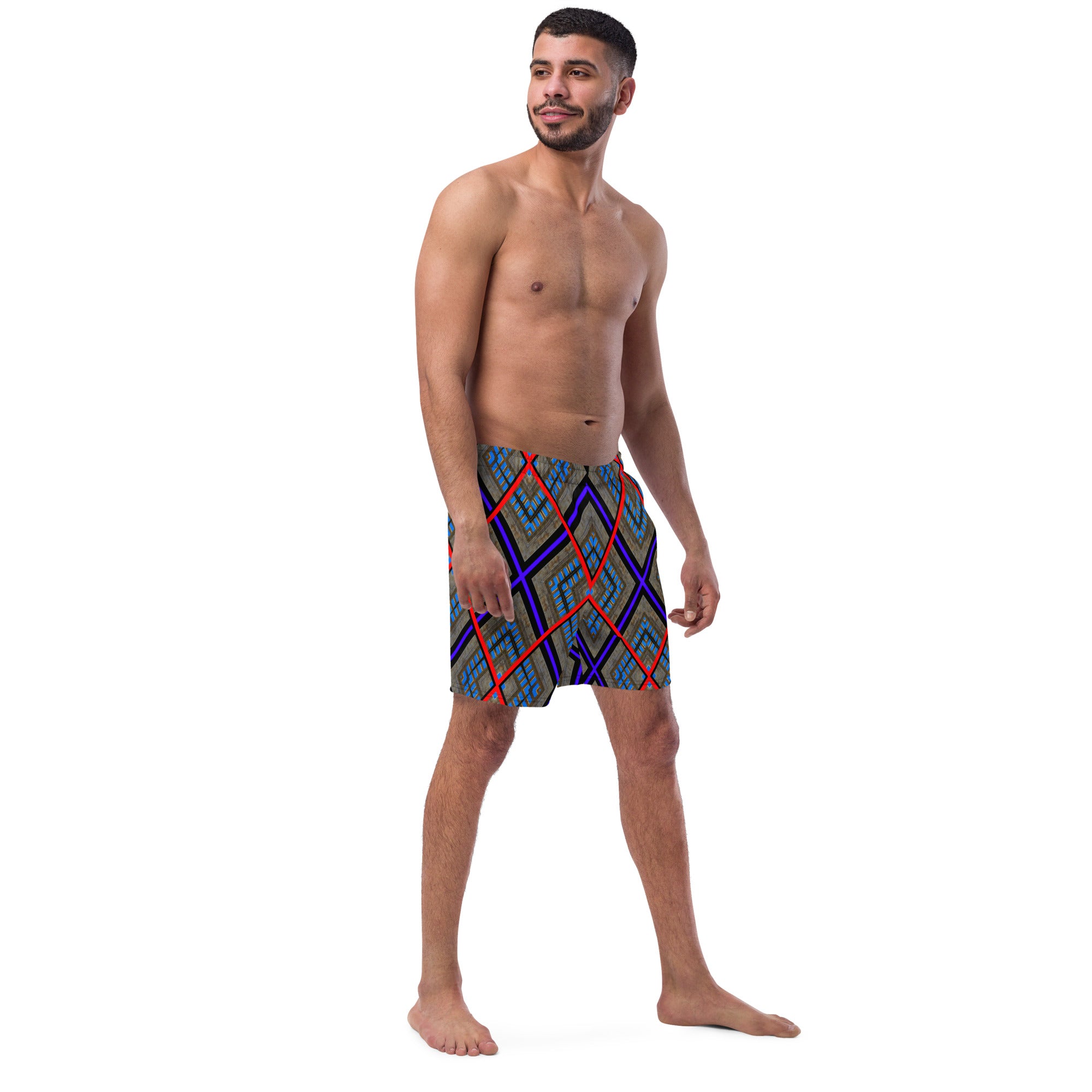 Skylights Men's Eco-Friendly Swim Trunks Triboca Arts