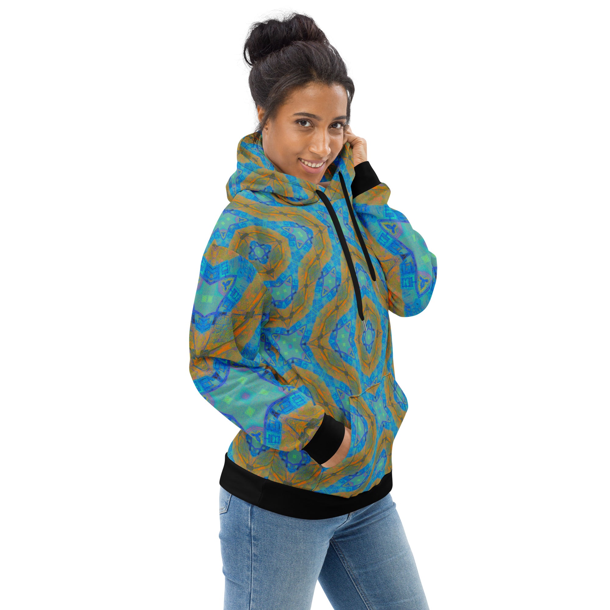 Texas Turquoise Women's Eco-Friendly Hoodie Triboca Arts