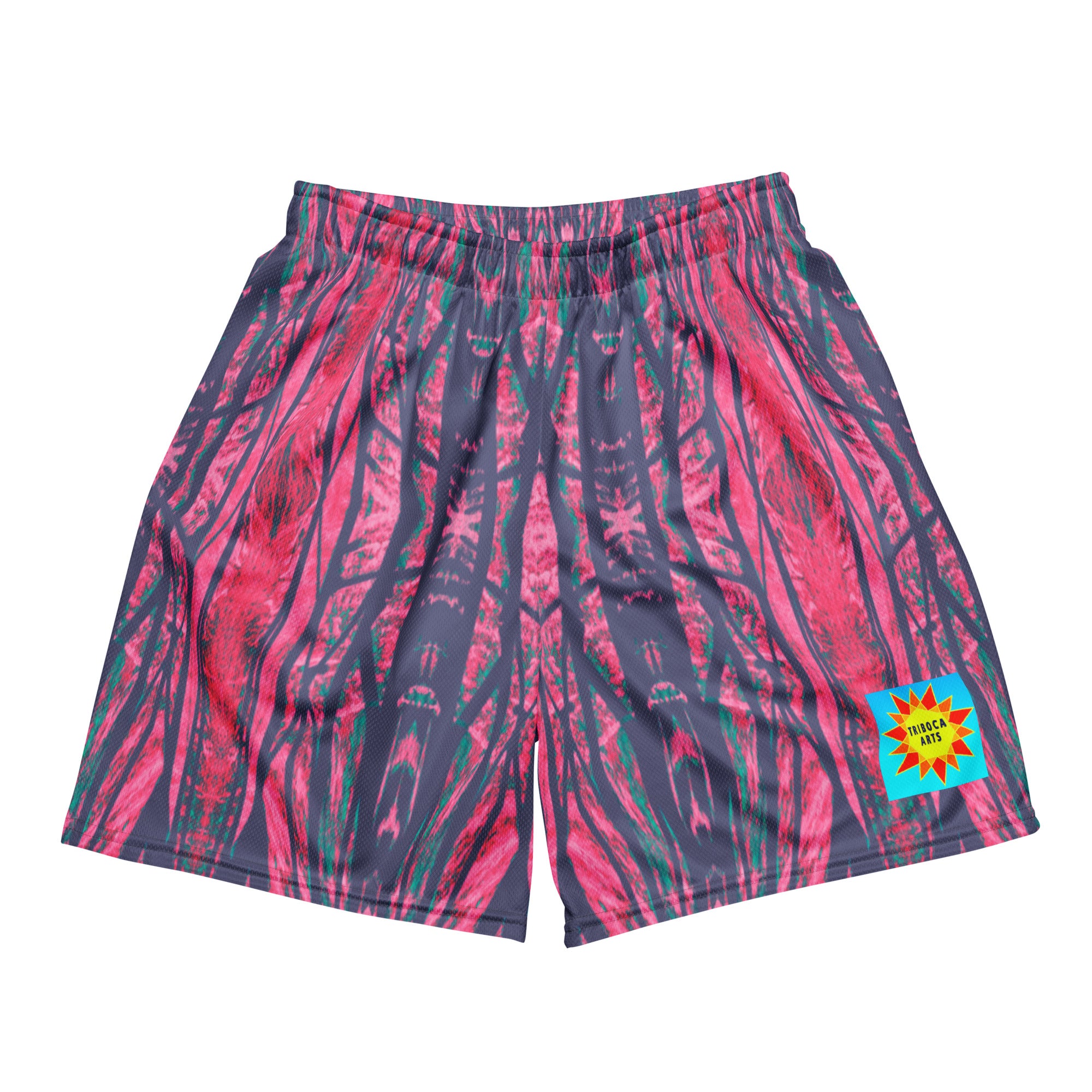 Shadows Gray On Pink Women's Eco-Friendly Mesh Shorts Triboca Arts