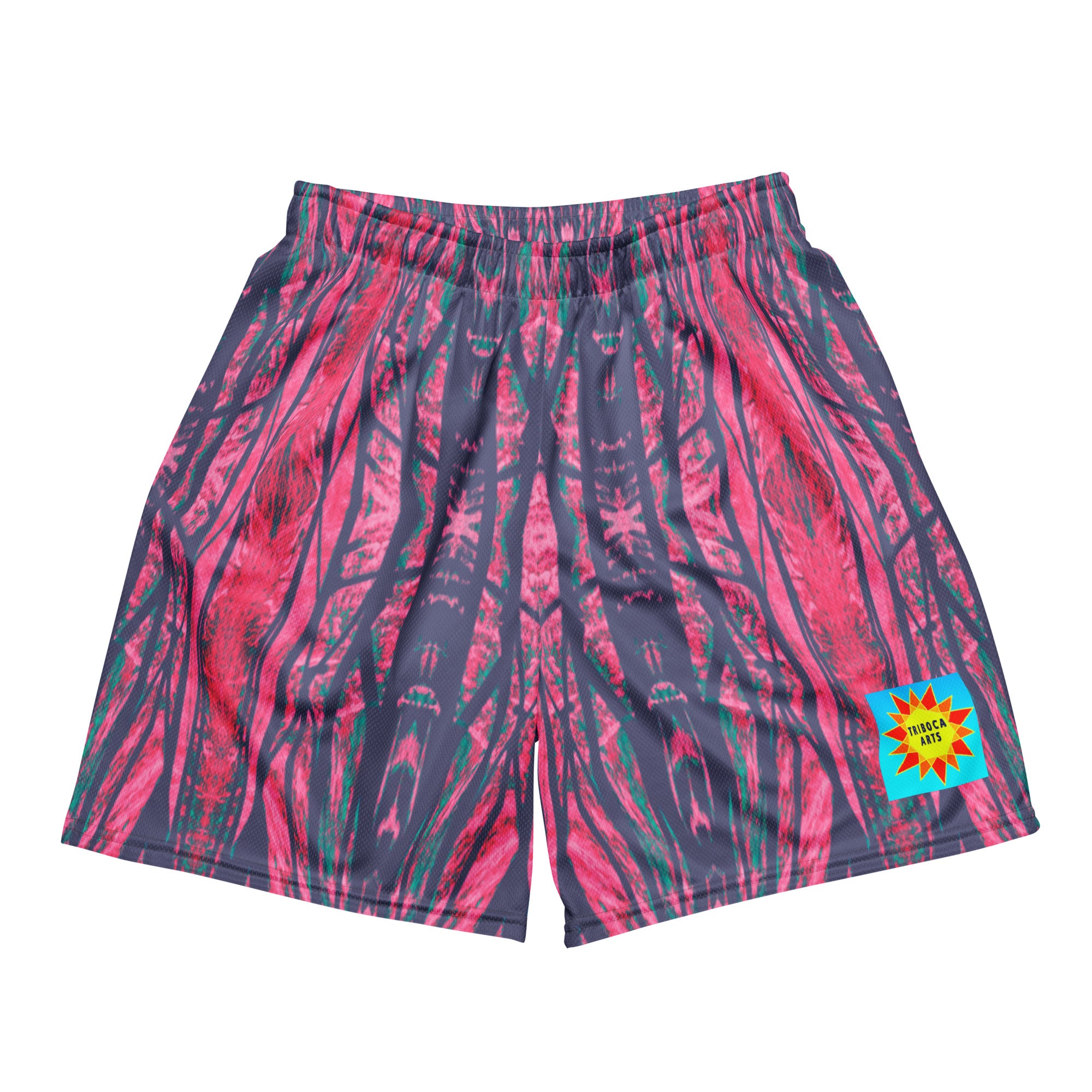 Shadows Gray On Pink Women's Eco-Friendly Mesh Shorts Triboca Arts   