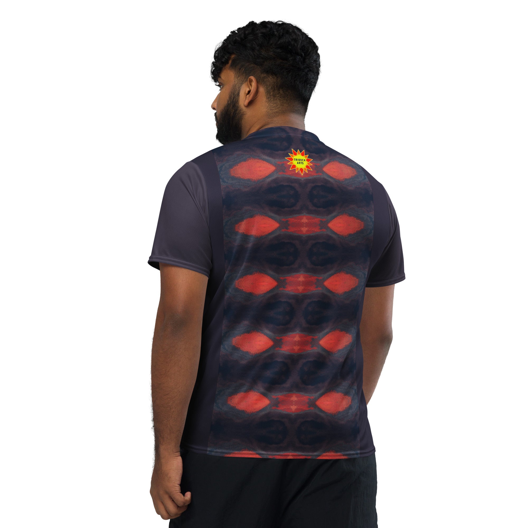 Gulf Shore Orange & Purple Unisex Eco-Friendly Sports Jersey Triboca Arts