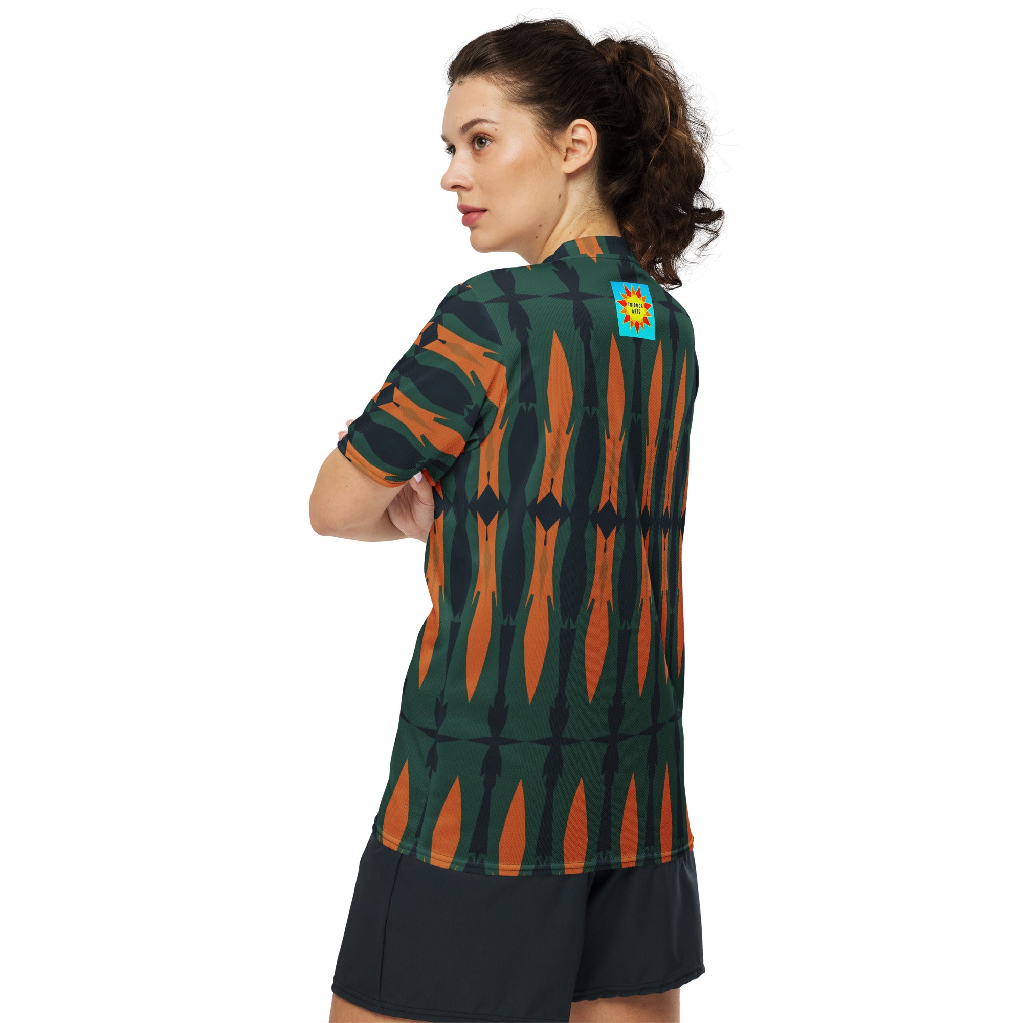 Gulf Shore Green & Gold Women's Eco-Friendly Sports Jersey Triboca Arts