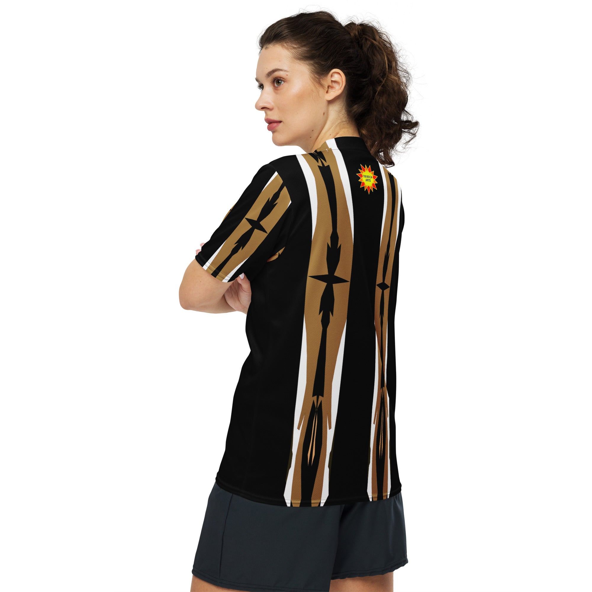 Gulf Shore Black & Gold Unisex Eco-Friendly Sports Jersey Triboca Arts