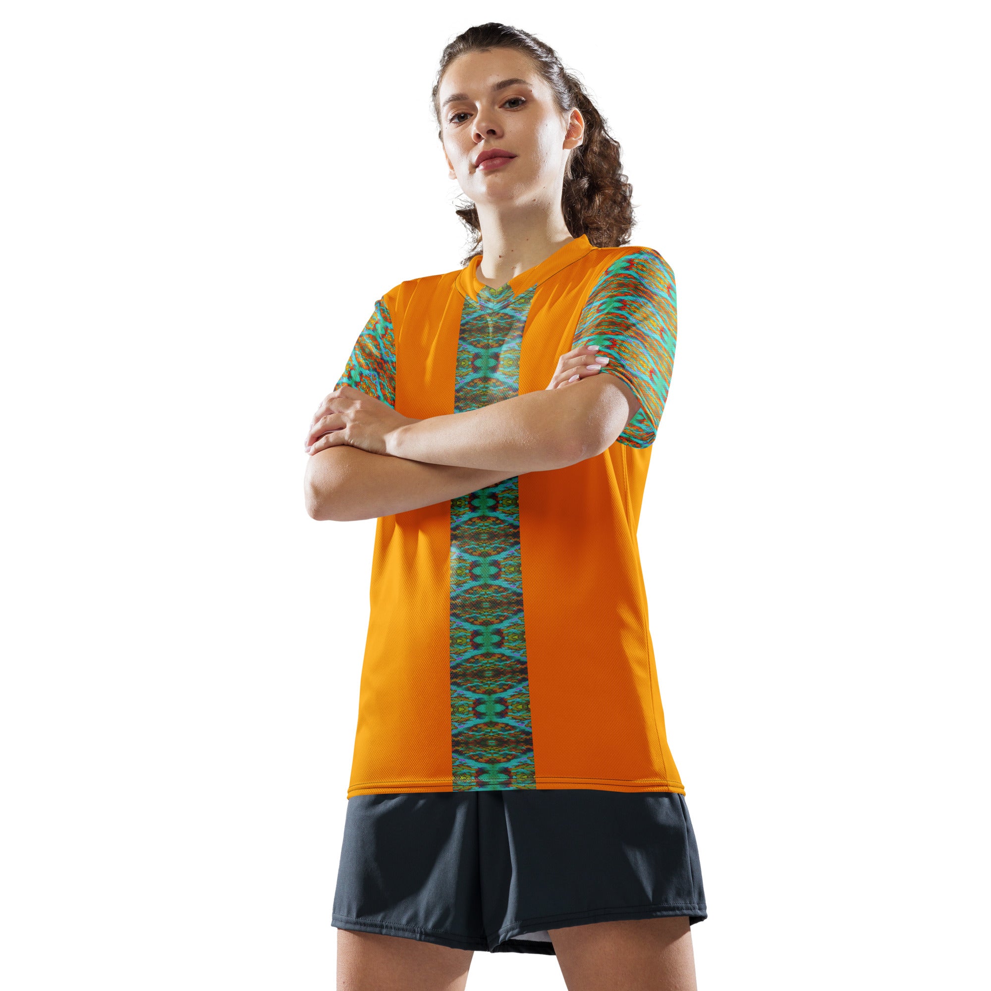 Gold Canyon Broad Striped Women's Eco-Friendly Sports Jersey Triboca Arts