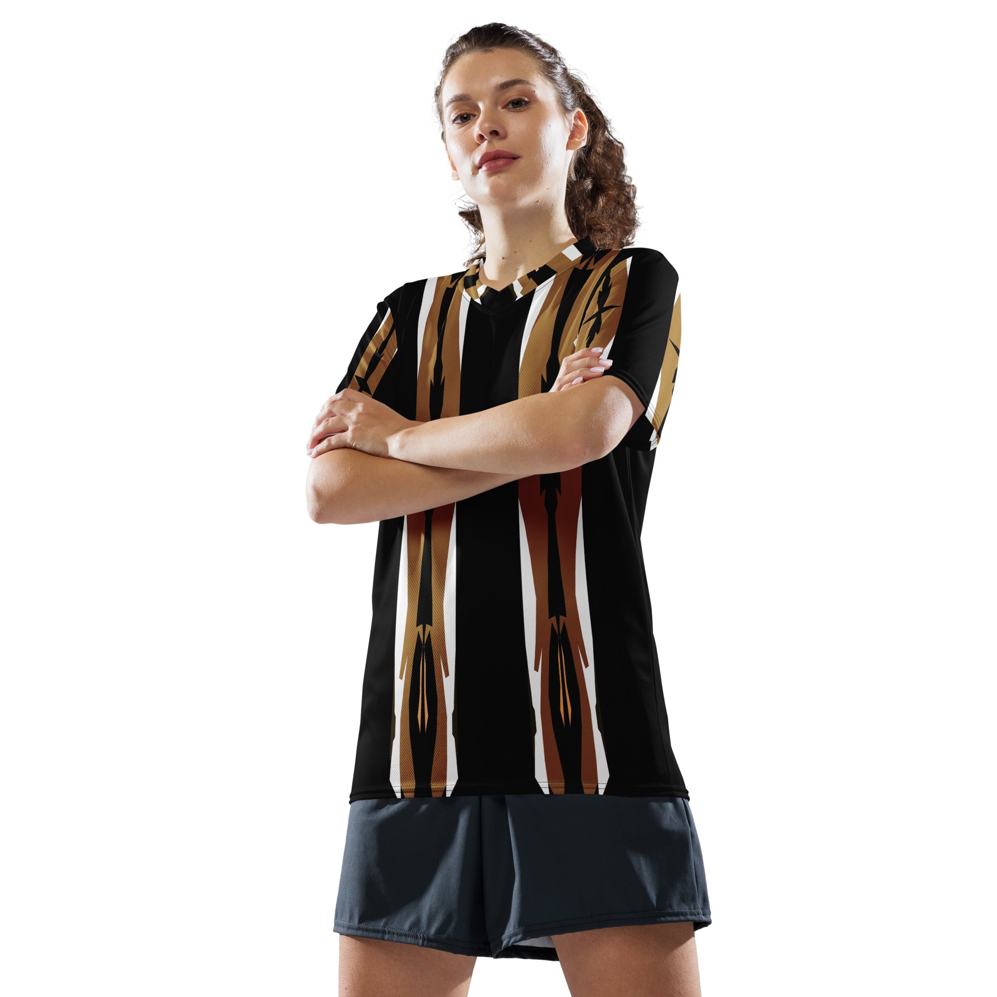 Gulf Shore Black & Gold Unisex Eco-Friendly Sports Jersey Triboca Arts
