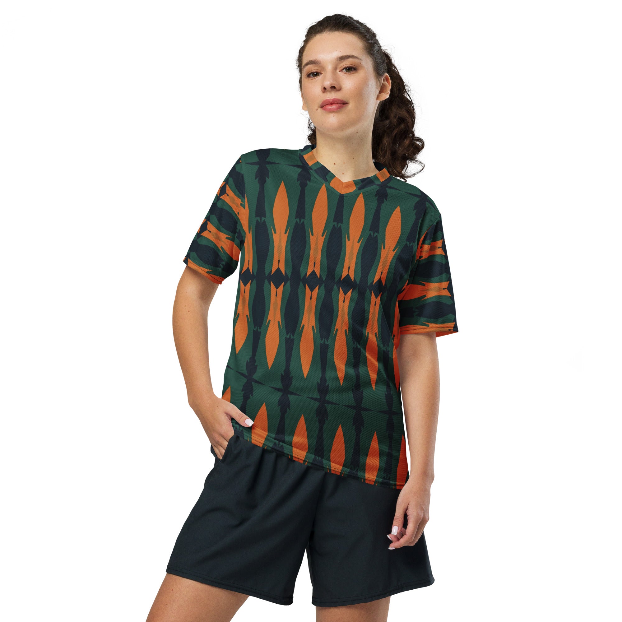 Gulf Shore Green & Gold Women's Eco-Friendly Sports Jersey Triboca Arts 2XS