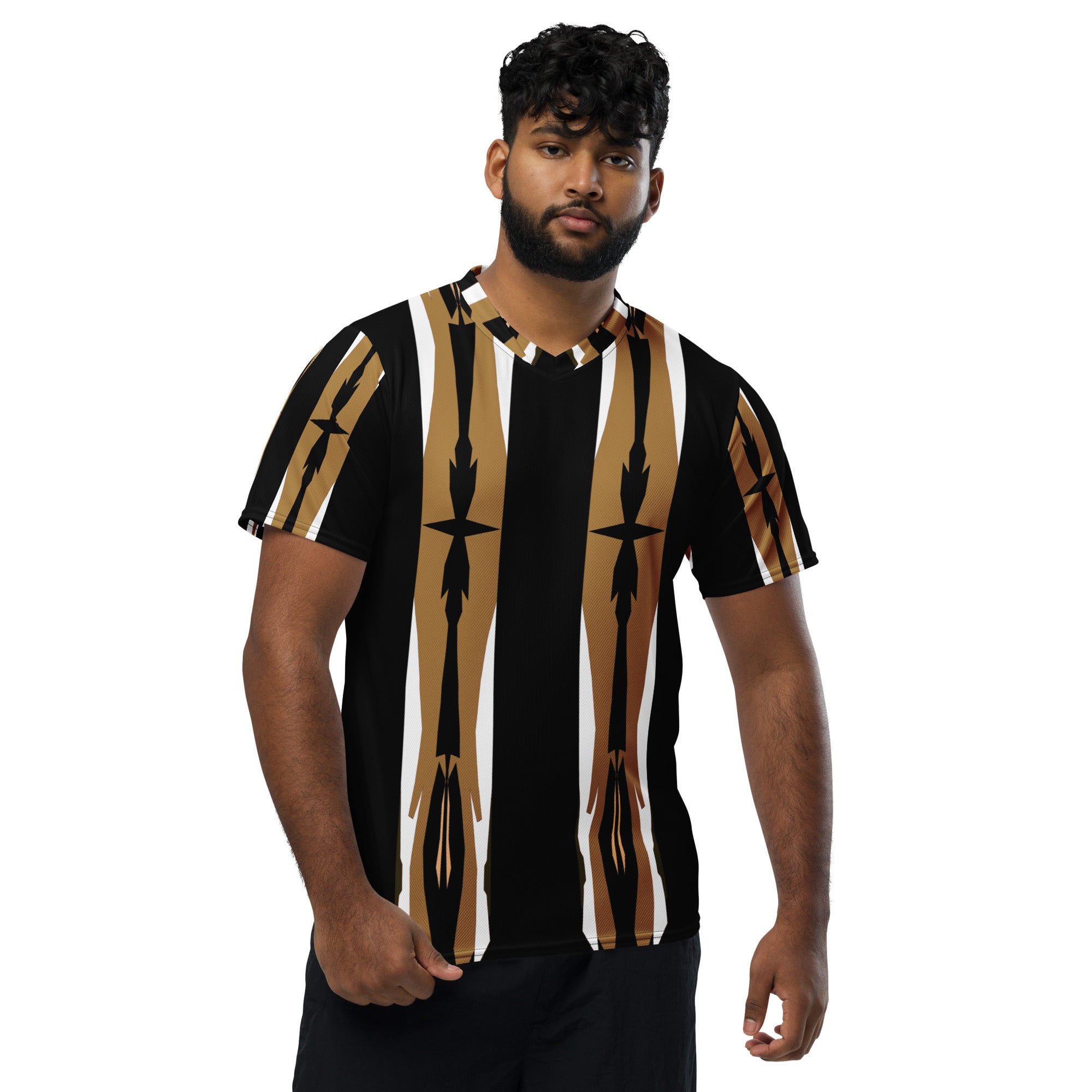 Gulf Shore Black & Gold Unisex Eco-Friendly Sports Jersey Triboca Arts