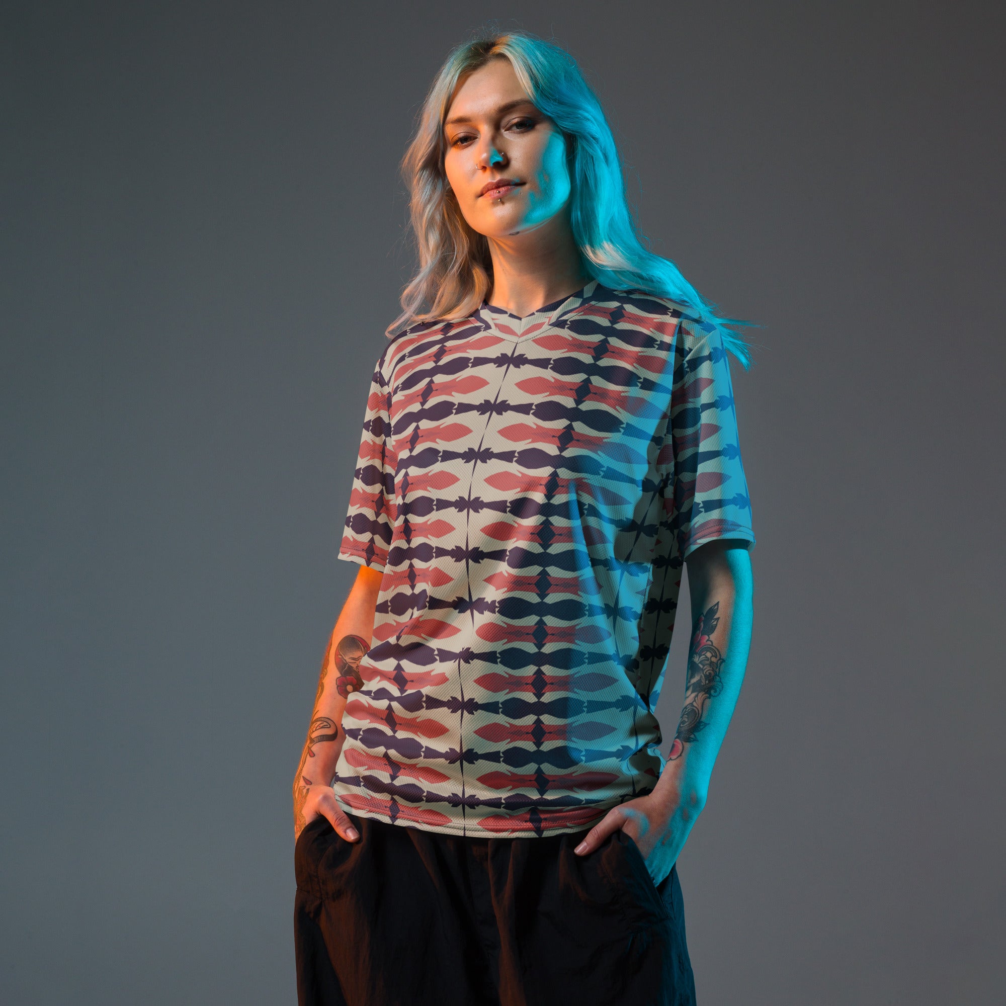 Gulf Shore Lattice Unisex Eco-Friendly Sports Jersey Triboca Arts