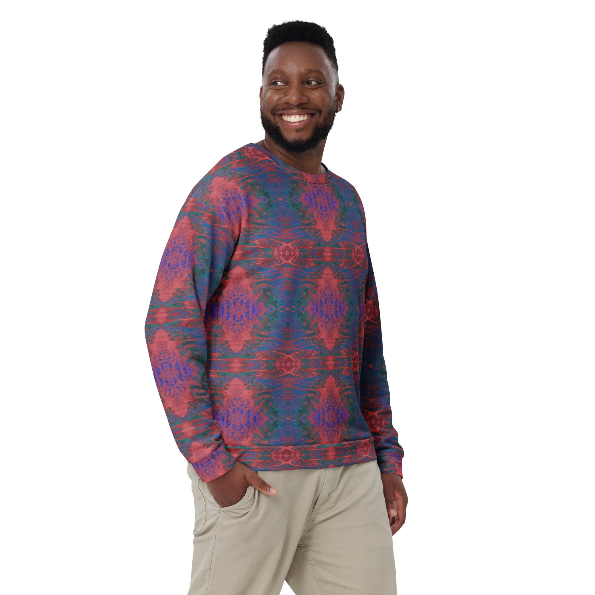 Salmon Reef Unisex Eco-Friendly Sweatshirt Triboca Arts XS