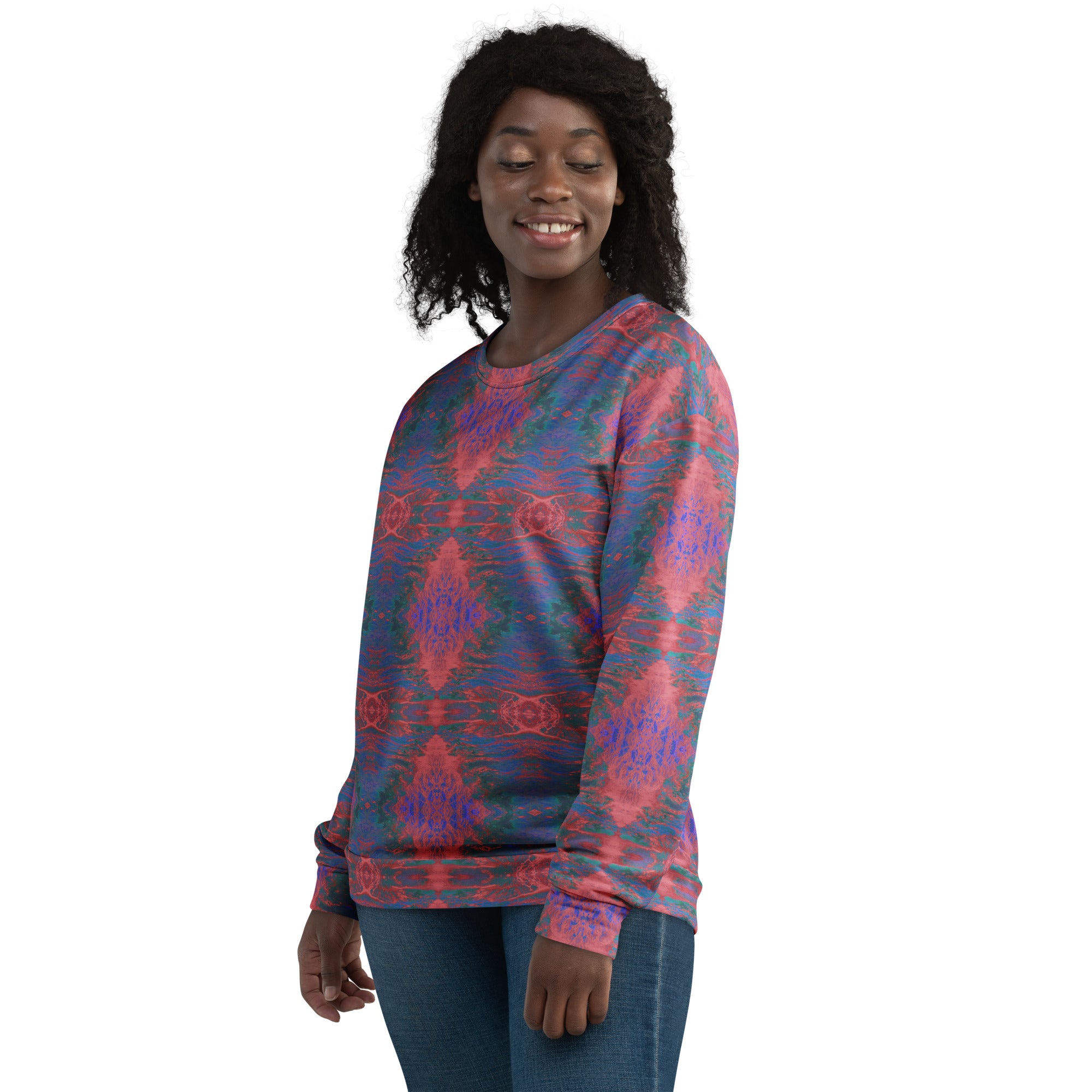 Salmon Reef Unisex Eco-Friendly Sweatshirt Triboca Arts   